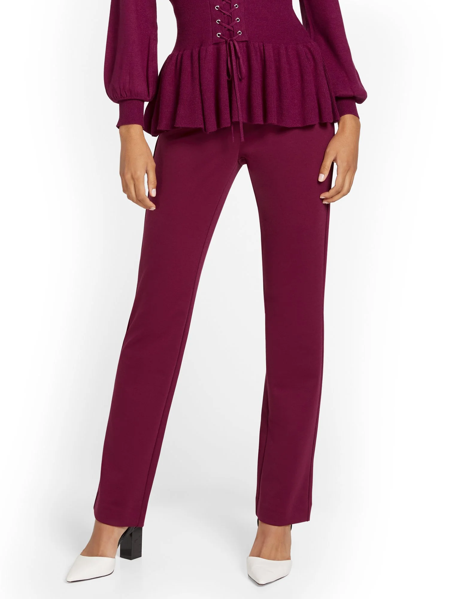Petite Pull-On Straight-Leg Ponte Pant - Superflex - Image 19