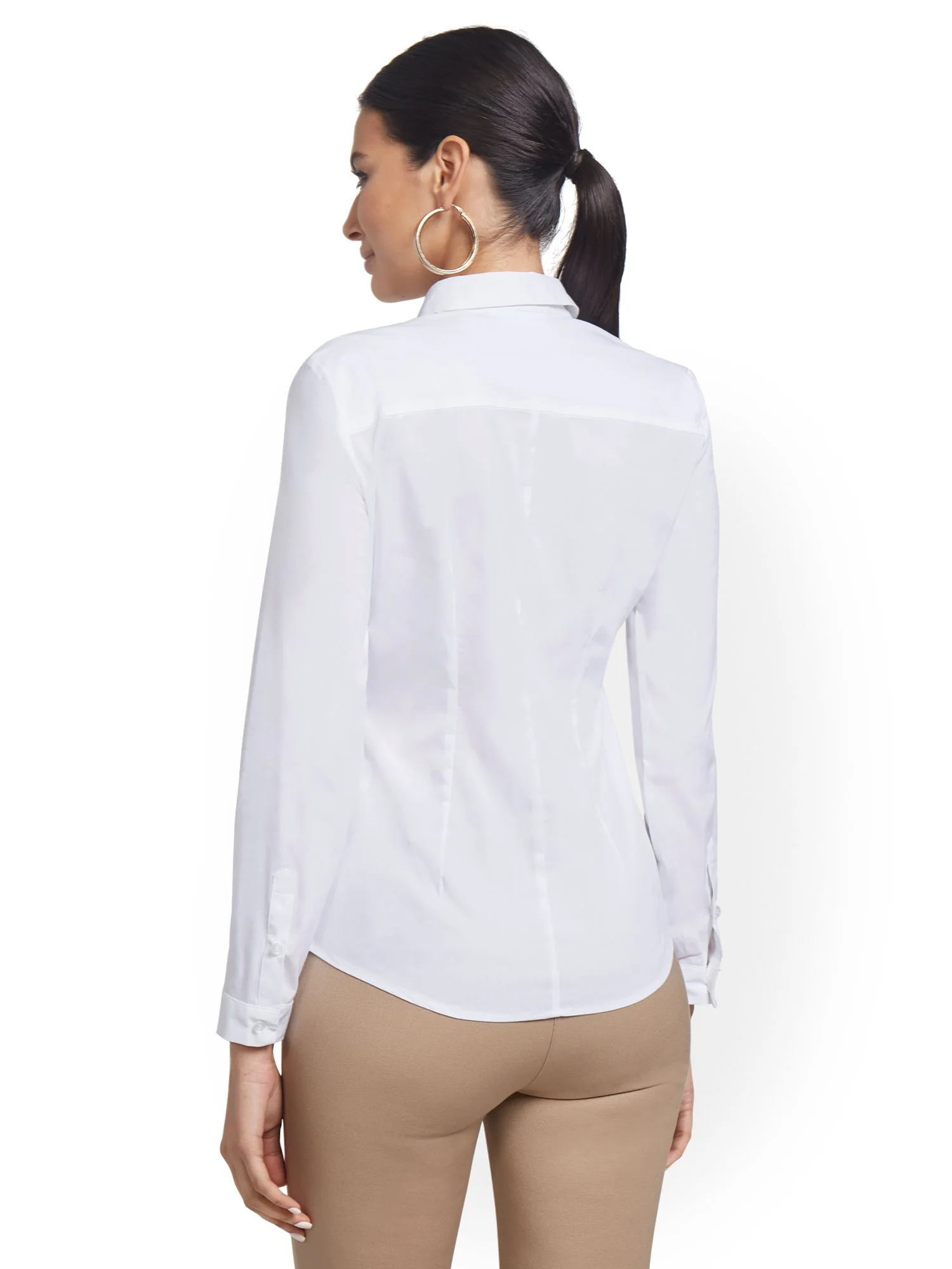 Petite Ruched Madison Stretch Shirt - 7th Avenue - Image 4