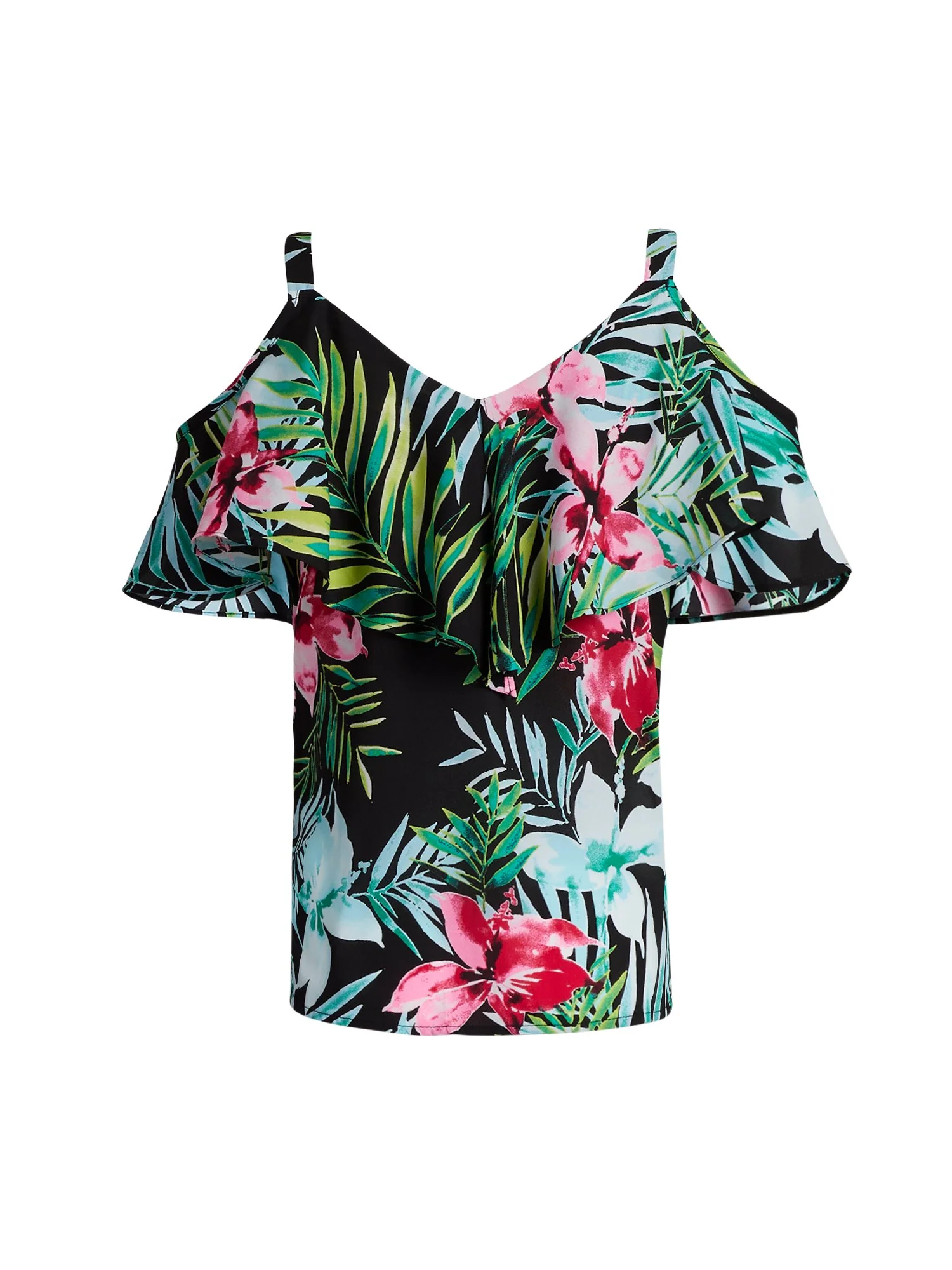 Petite Ruffled Cold-Shoulder Top -7th Avenue - Image 3
