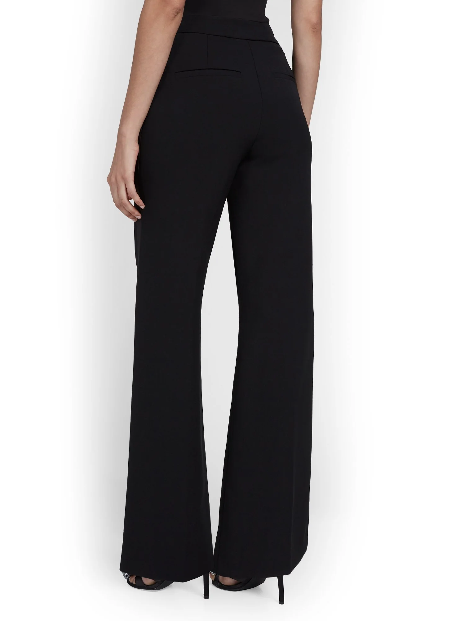 Petite Satin-Trim Wide-Leg Tuxedo Pant - Image 3