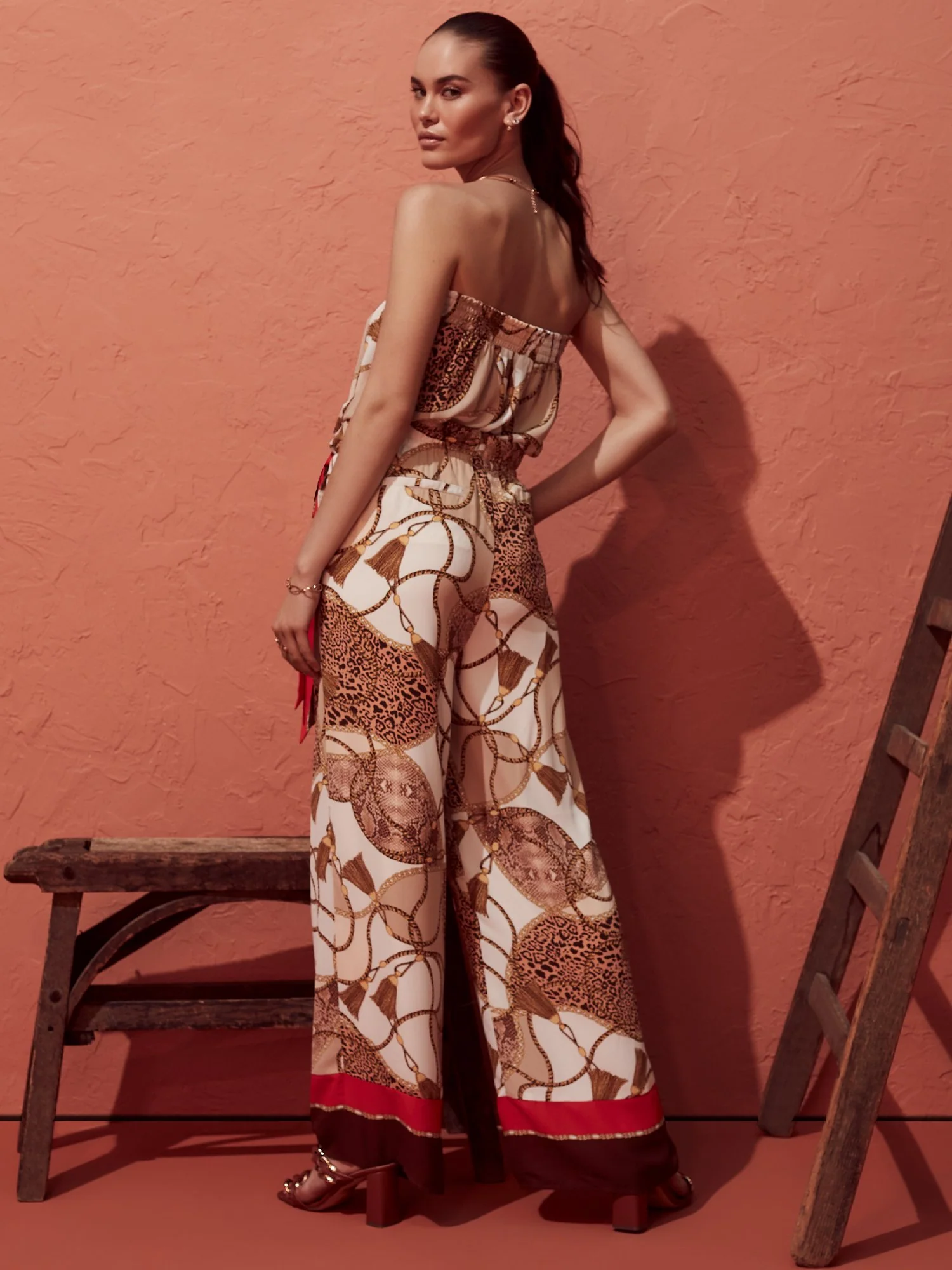 Petite Scarf-Print Palazzo Pant - Image 3