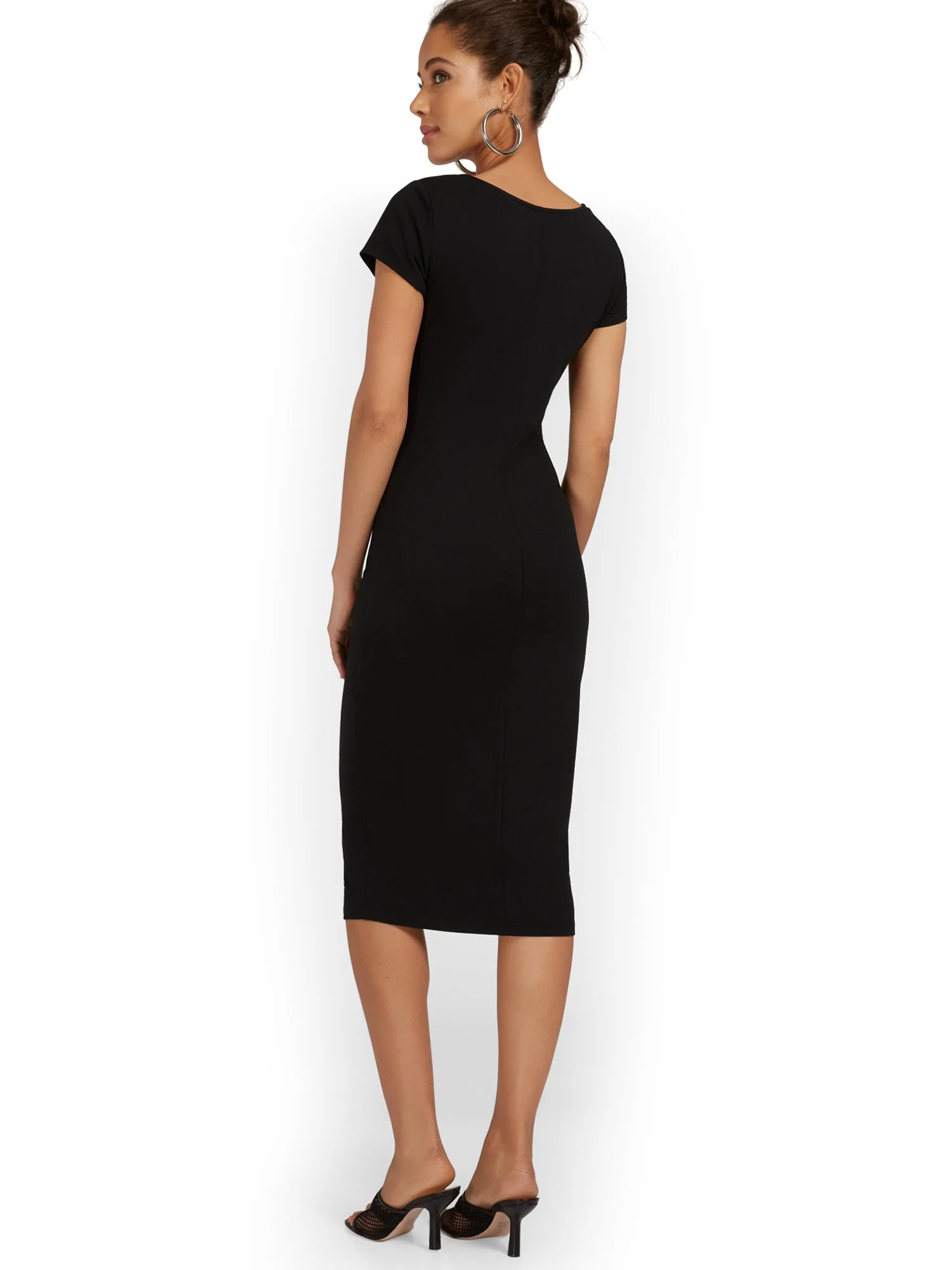 Petite Scoopneck Cap-Sleeve Midi Dress - Everyday Collection - Image 3