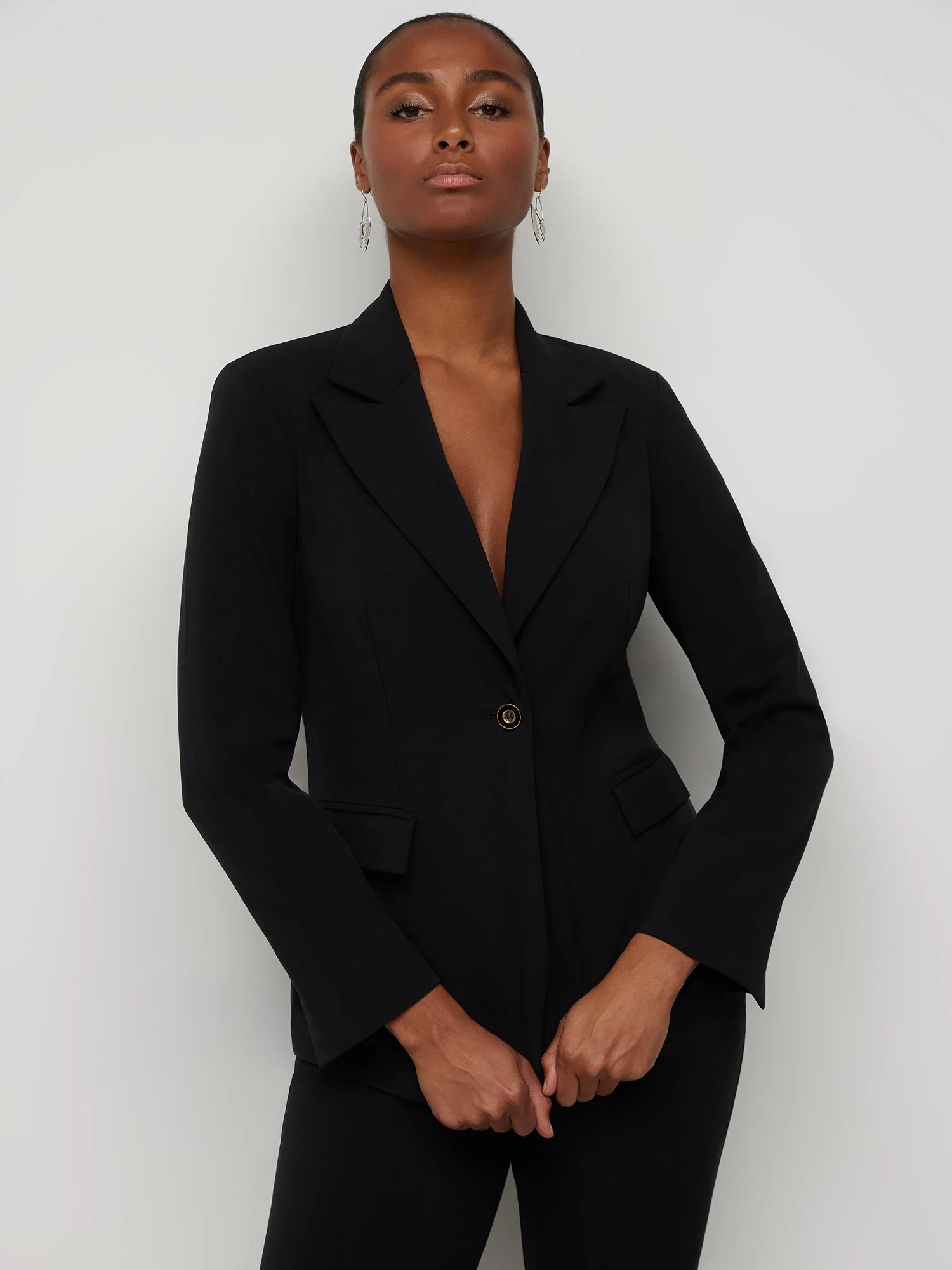 Petite Single-Button Blazer - Essential Stretch