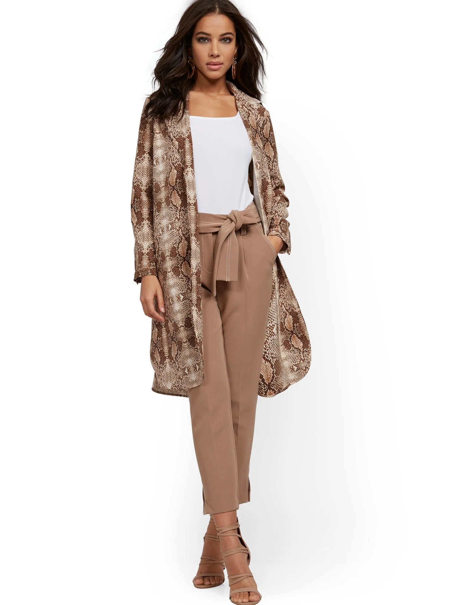 Petite Snake-Print Open-Front Jacket - 7th Avenue - Image 4