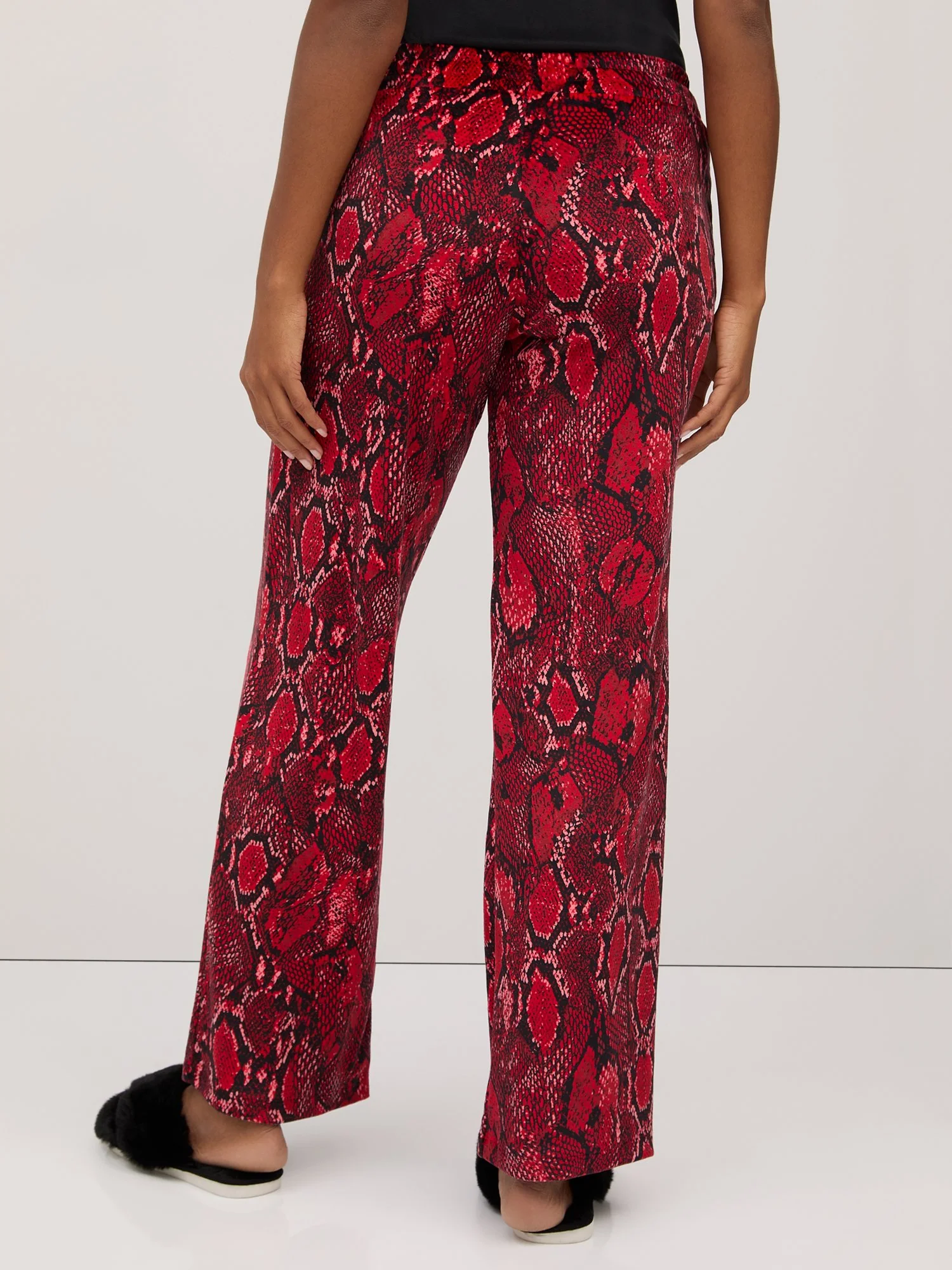 Petite Snake-Print Velour Straight-Leg Pant - Dreamy Velour Collection - Image 3