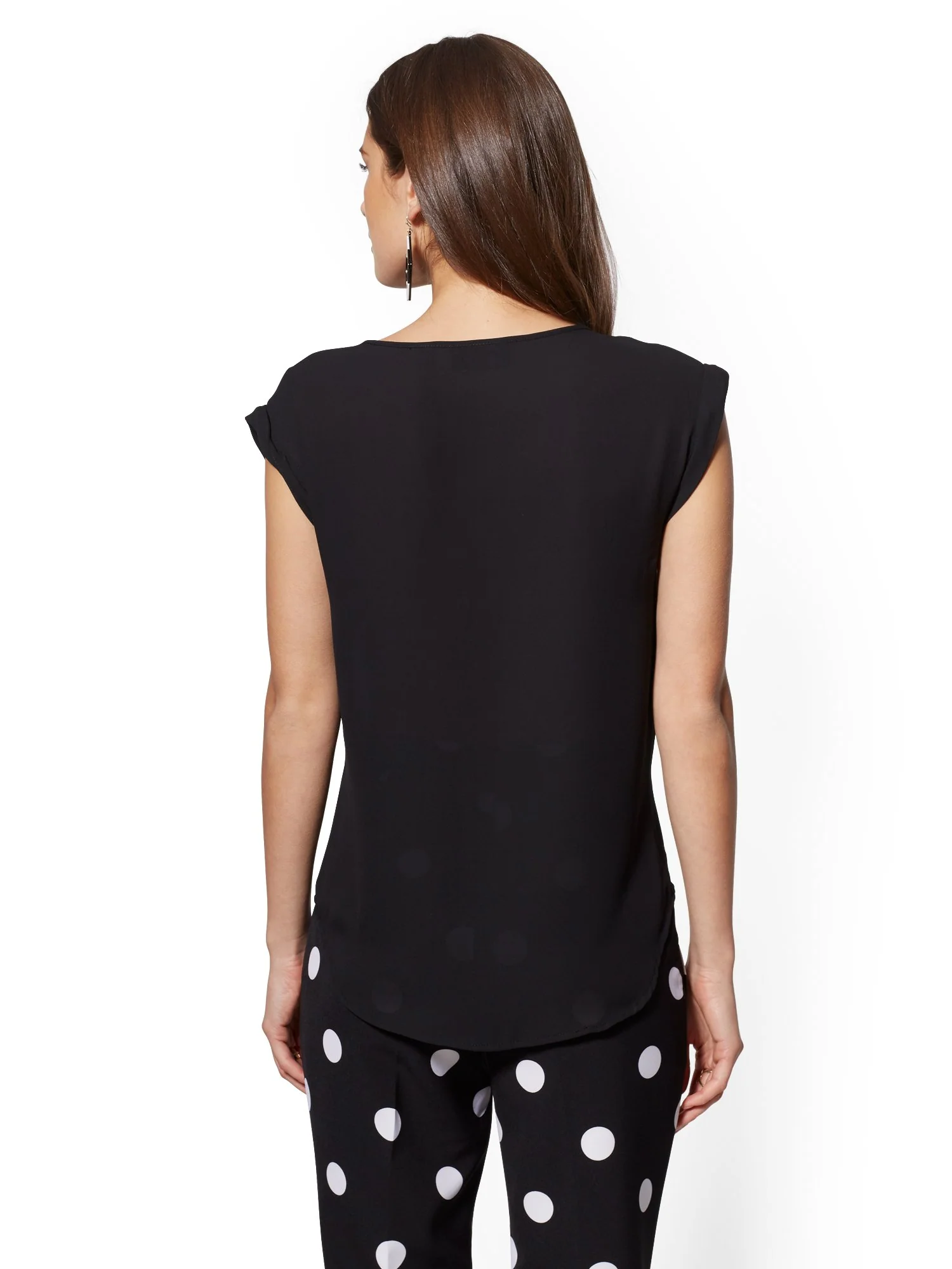 Petite Split-Neck Blouse - 7th Avenue - Image 3