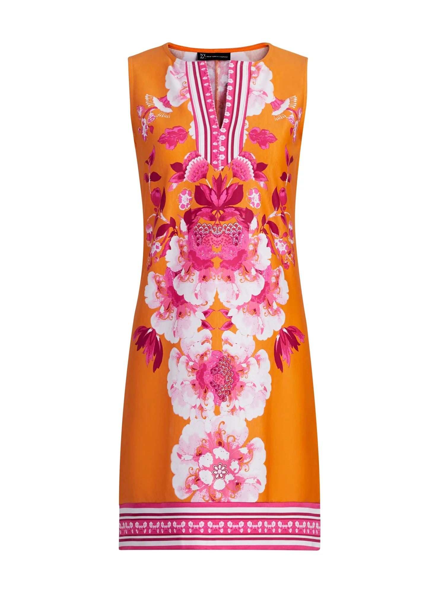 Petite Split-Neck Cotton Shift Dress - Image 4