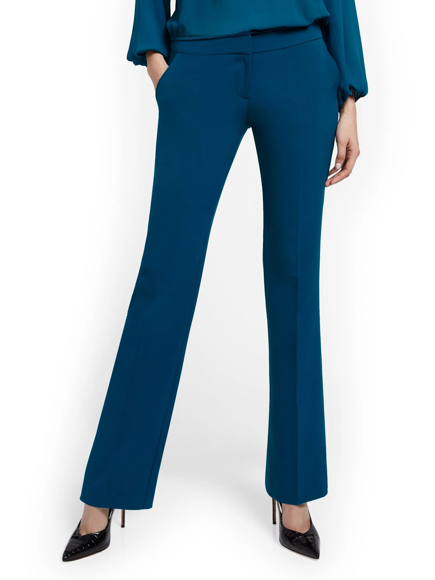 Petite Straight-Leg Pant - Essential Stretch - 7th Avenue - Image 7