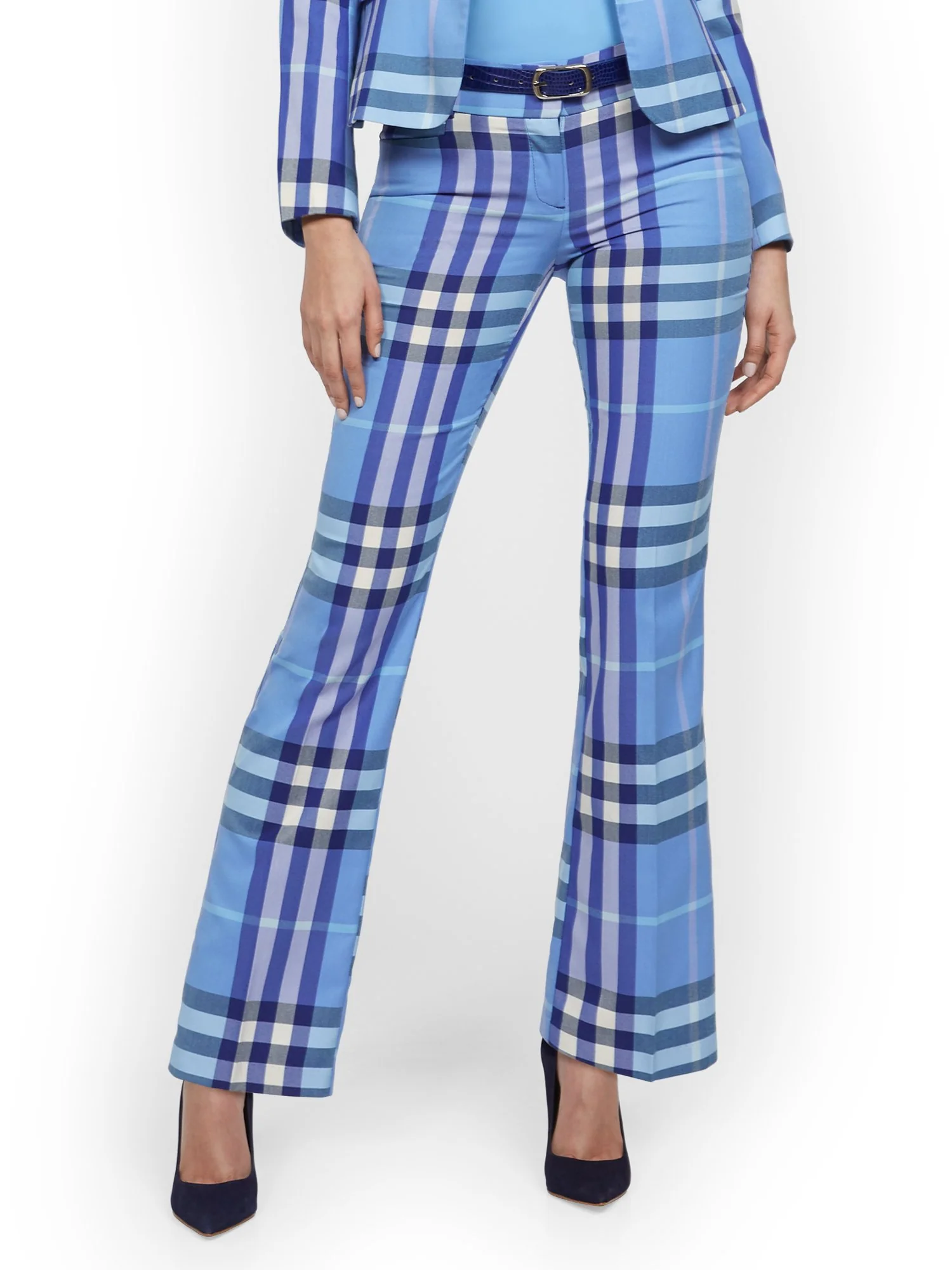Petite Straight-Leg Pant - Modern - Plaid - 7th Avenue