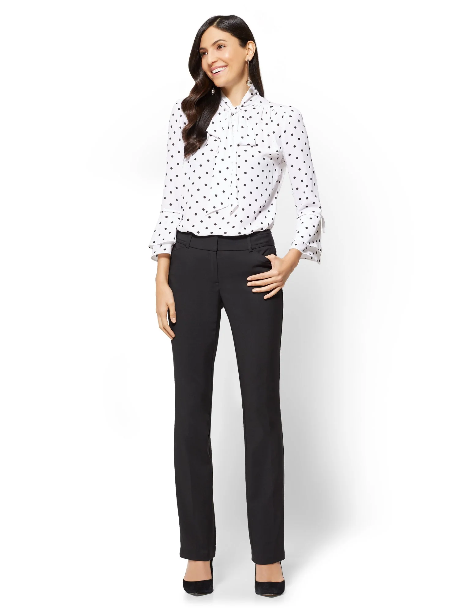 Petite Straight-Leg Pant - Signature Fit - All-Season Stretch - 7th Avenue - Image 3