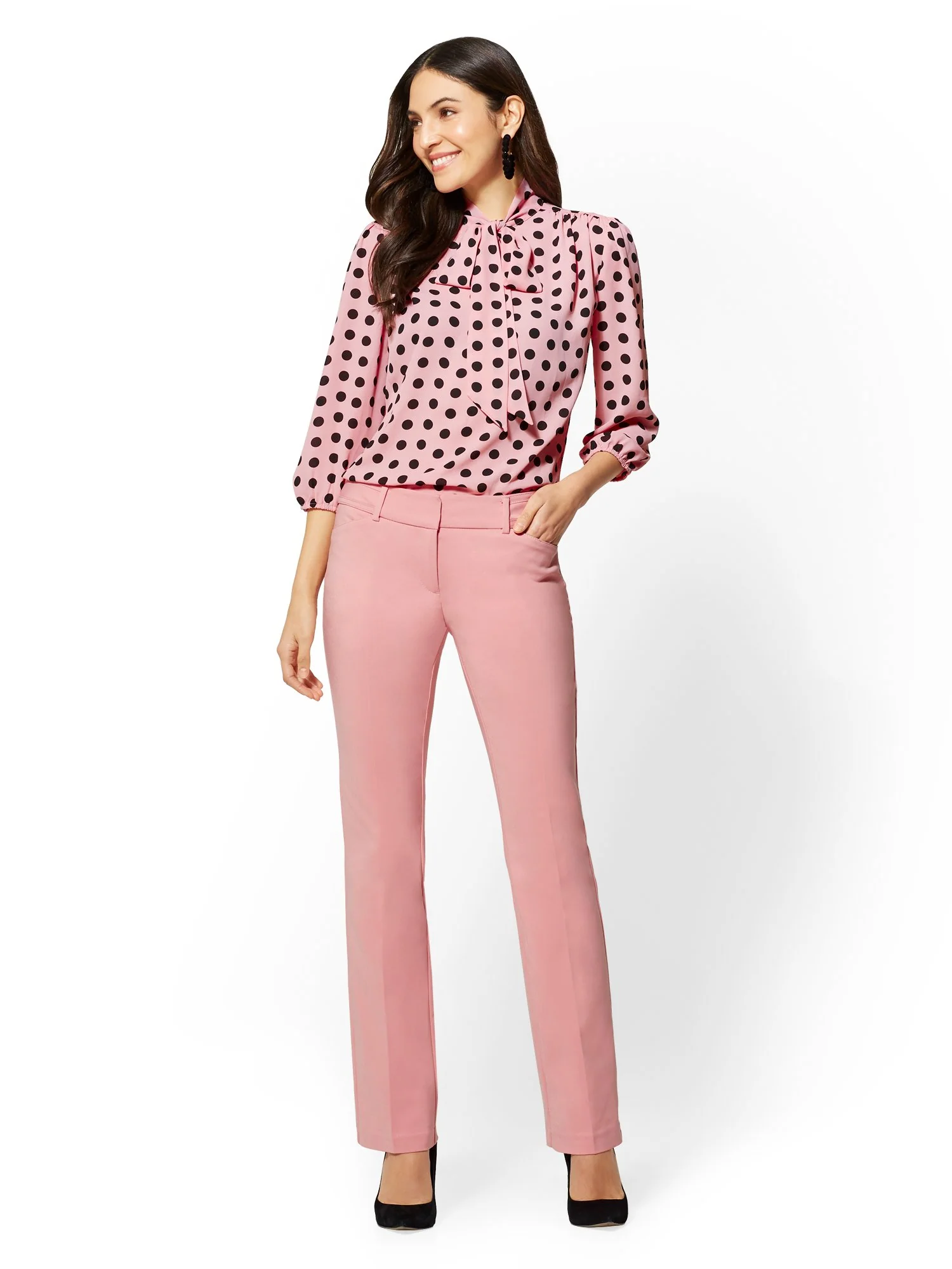 Petite Straight-Leg Pant - Signature Fit - All-Season Stretch - 7th Avenue - Image 41
