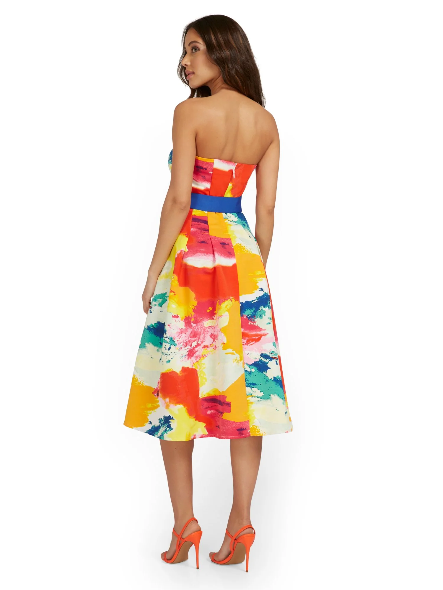 Petite Strapless Bow-Front Midi Dress - Image 3
