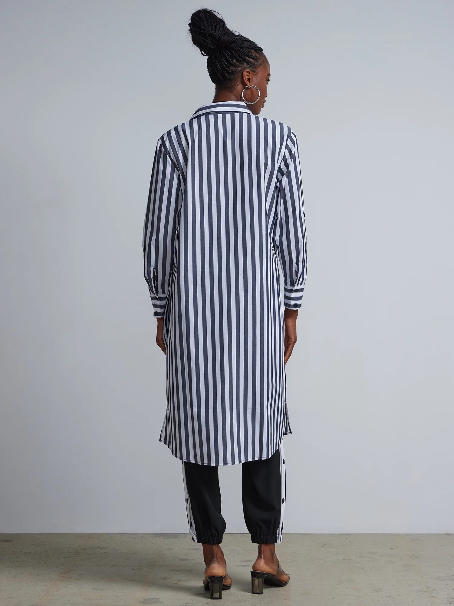 Petite Striped Maxi Button-Front - NY&C Madison Shirt® - Image 3