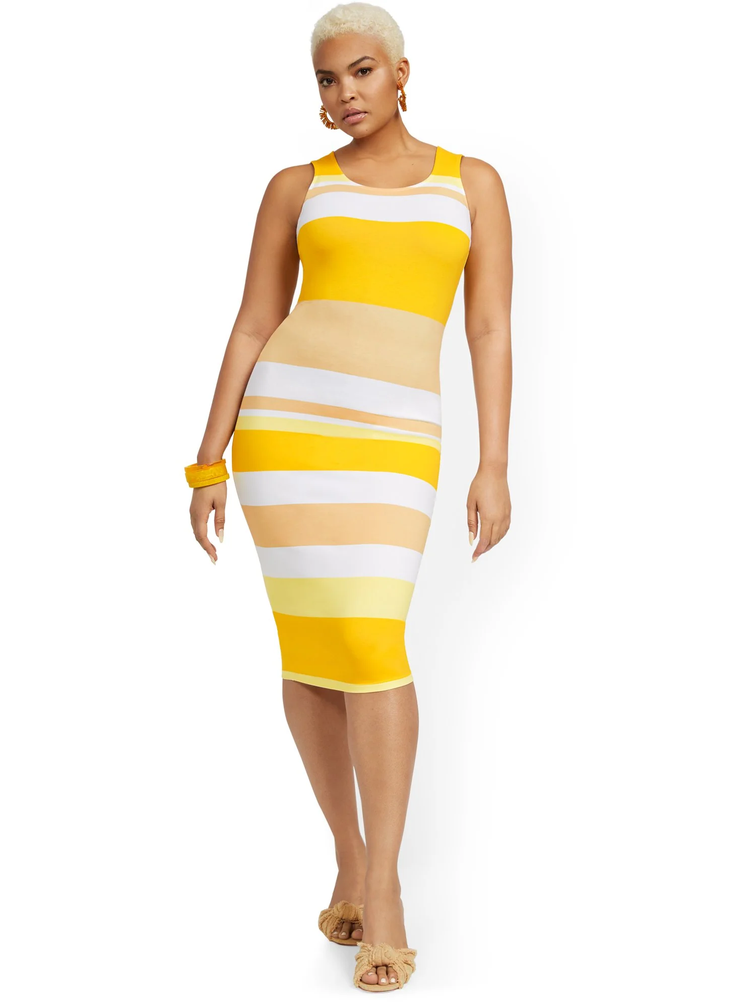 Petite Striped Tank Midi Dress - Everyday Collection - Image 5