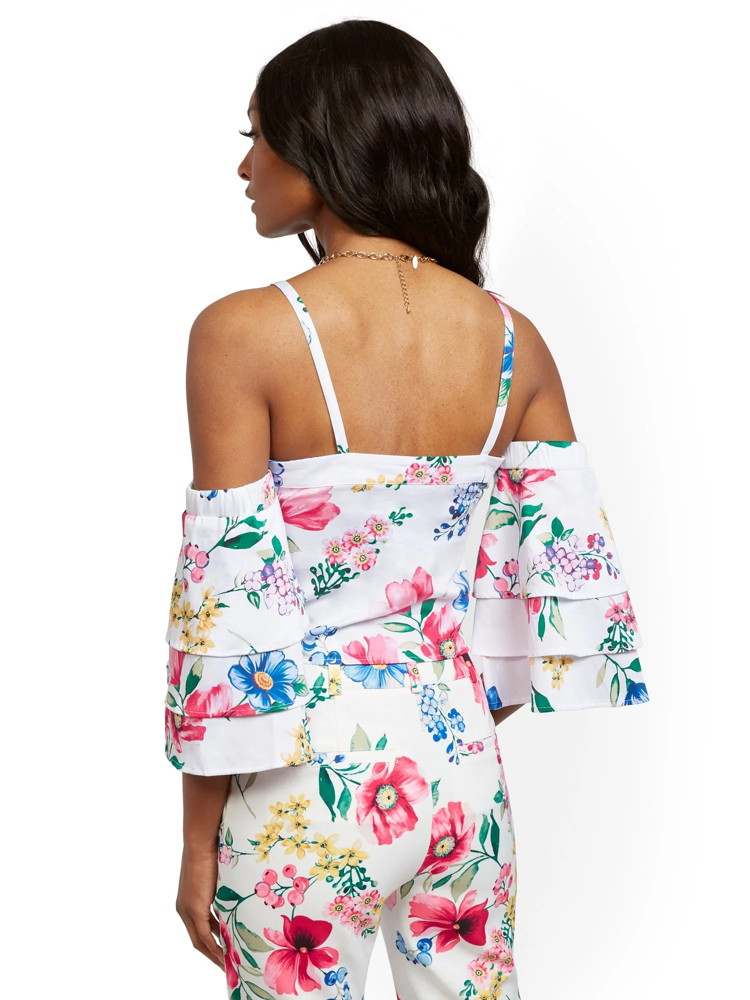 Petite Tiered-Sleeve Off-The-Shoulder Top - 7th Avenue - Image 3