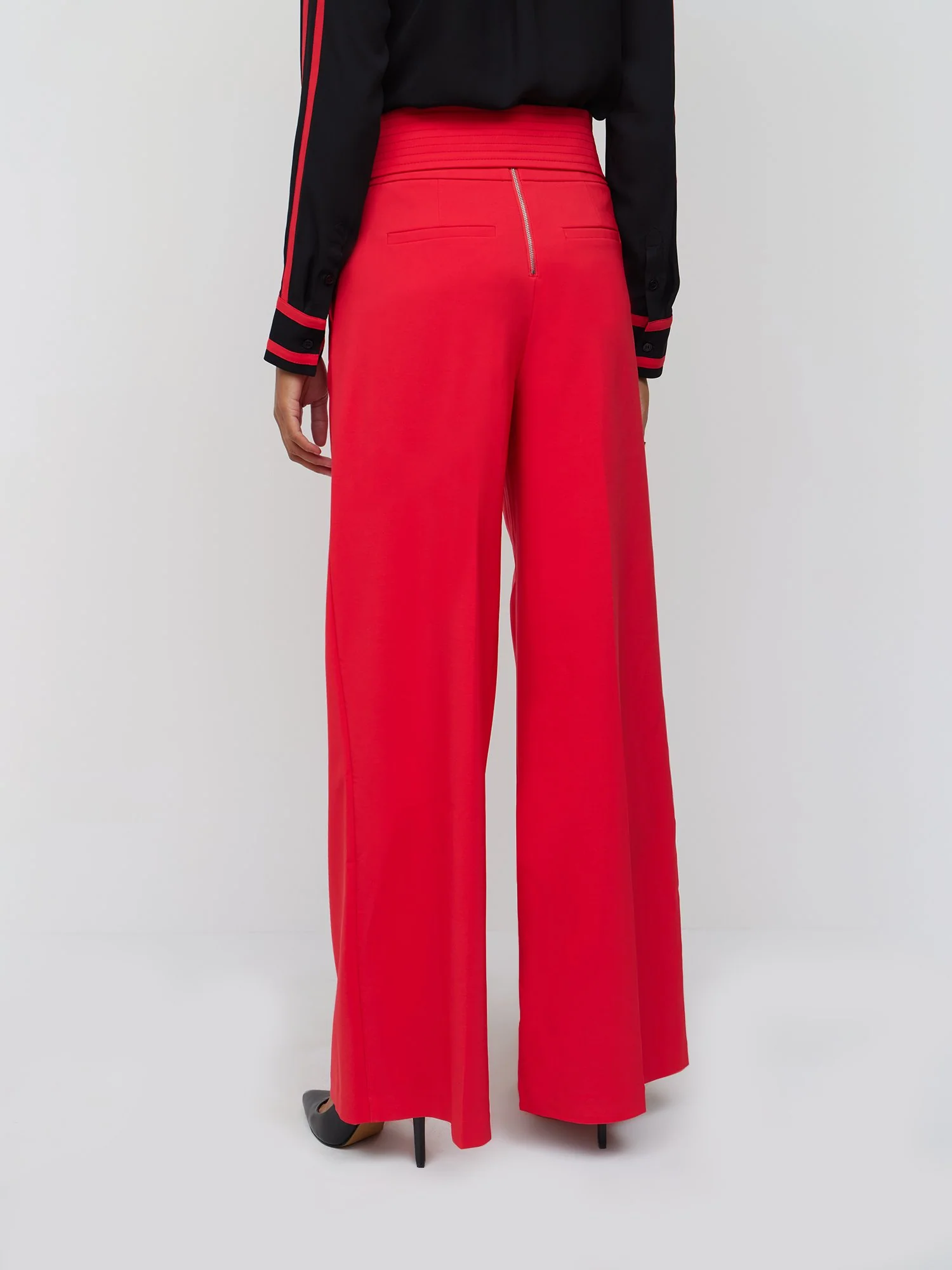 Petite Topstitch Belted Wide-Leg Pant - Image 2