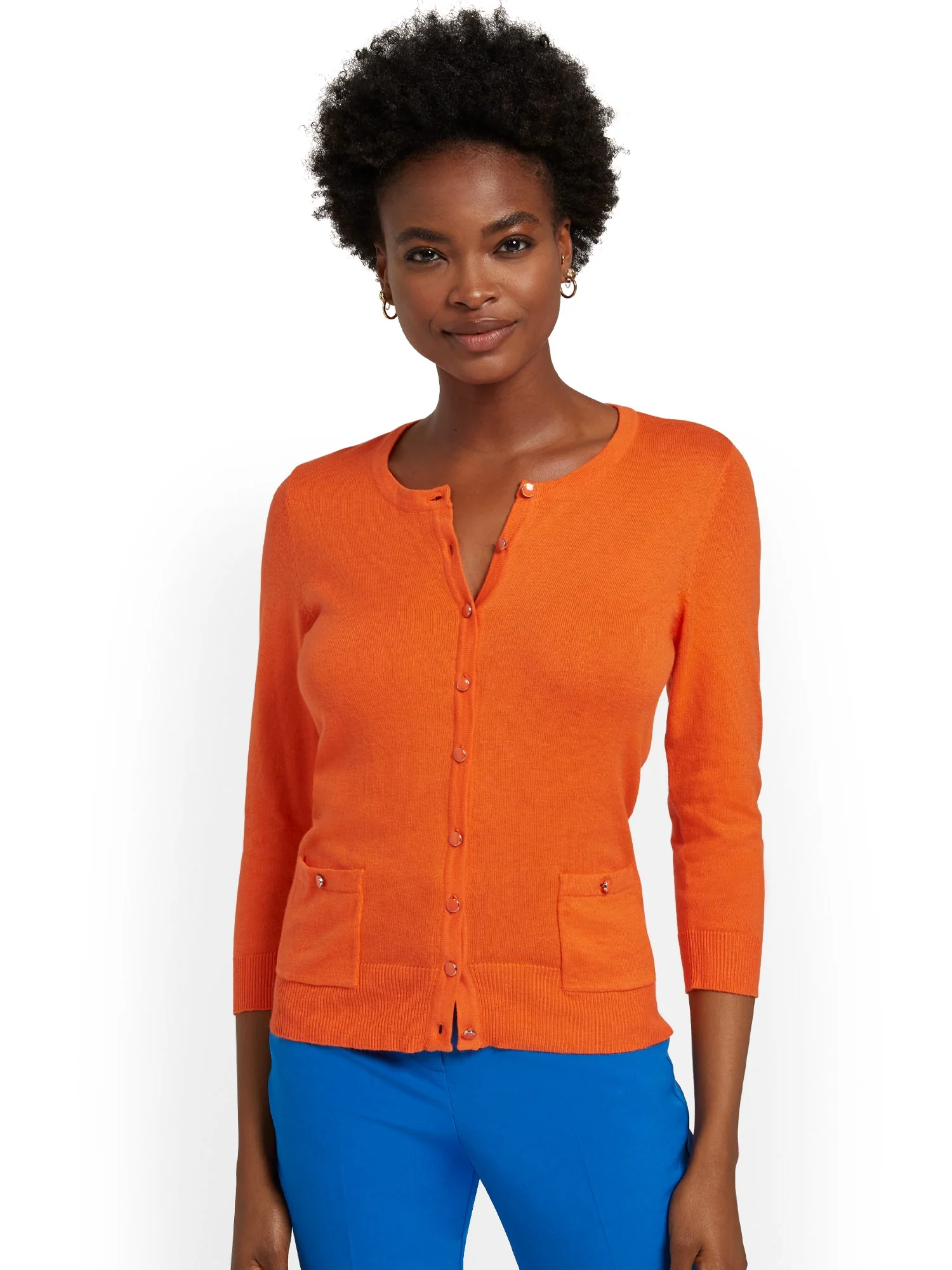 Petite Two-Pocket Chelsea Crewneck Cardigan - Image 9