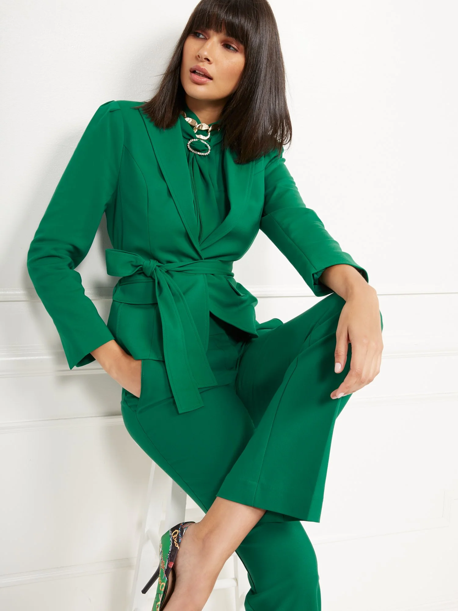Petite Waist-Inset One-Button Jacket - All-Season Stretch - 7th Avenue - Image 5