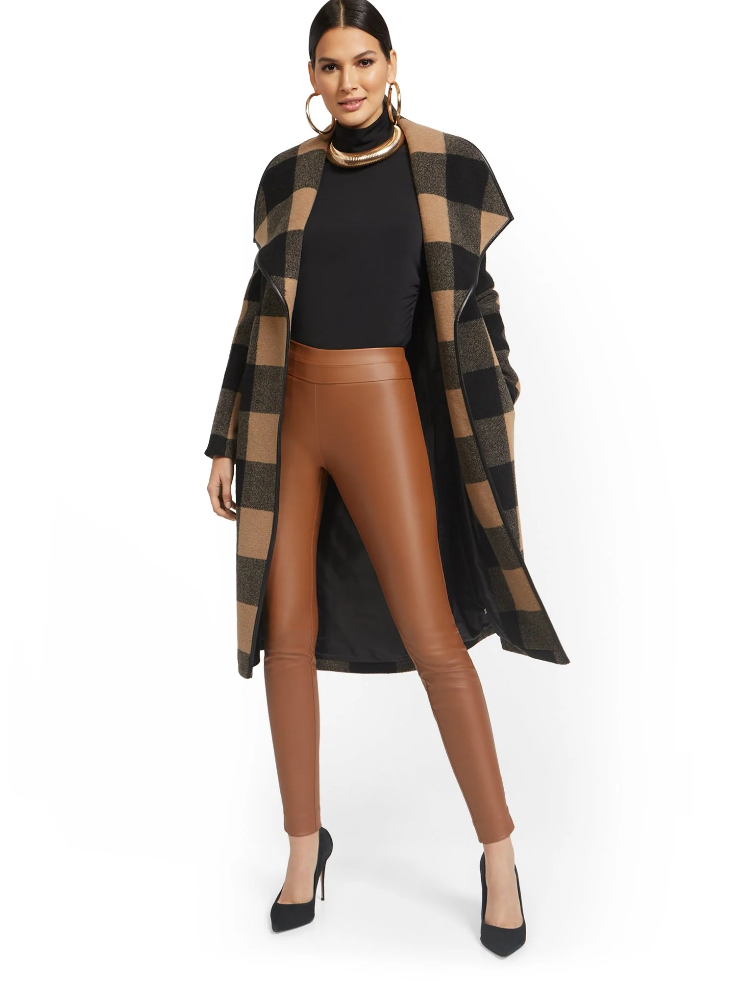 Petite Whitney Faux-Leather High-Waisted Pull-On Slim-Leg Pant - Image 6