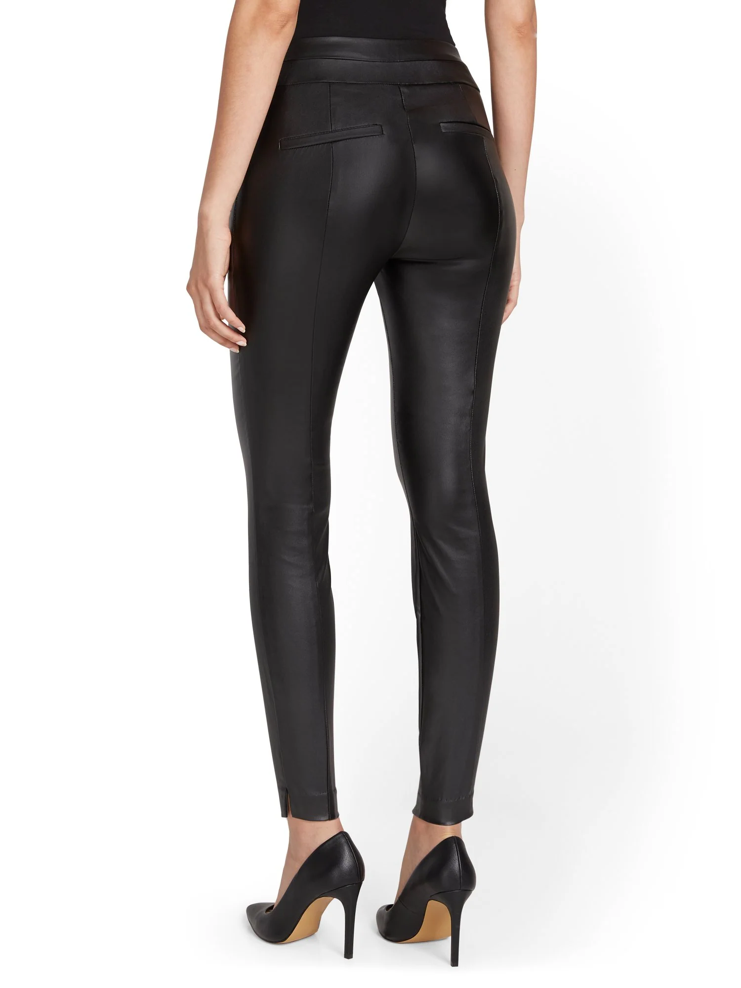Petite Whitney Faux-Leather High-Waisted Pull-On Slim-Leg Pant - Image 3