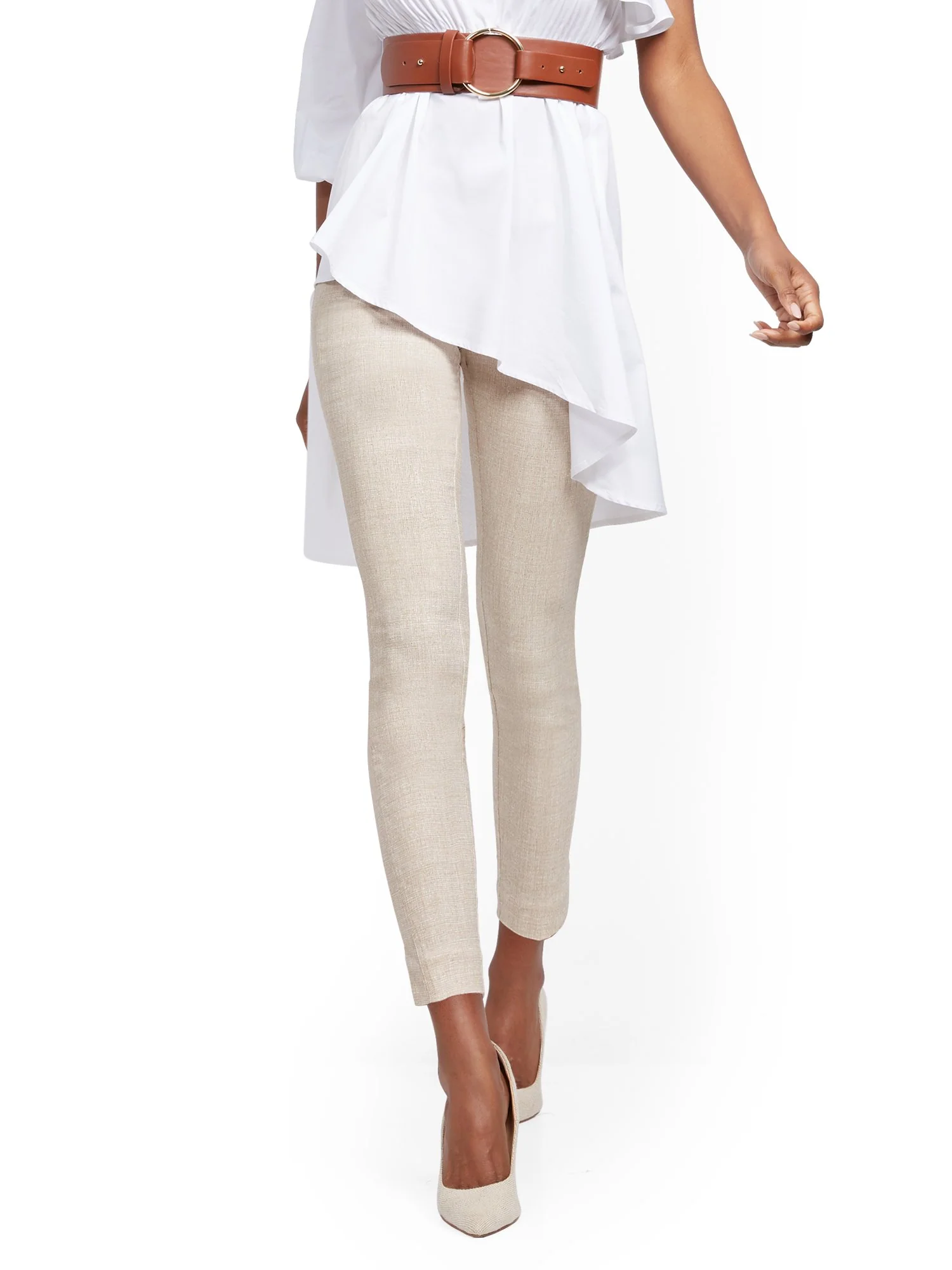 Petite Whitney High-Waisted Pull-On Ankle Pant - Tan - Image 2