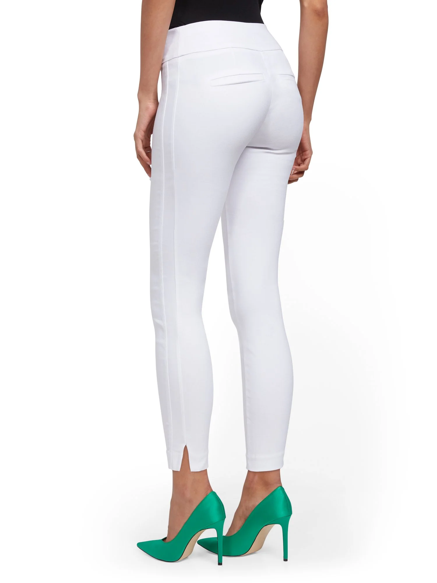 Petite Whitney High-Waisted Pull-On Ankle Pant - White - Image 3