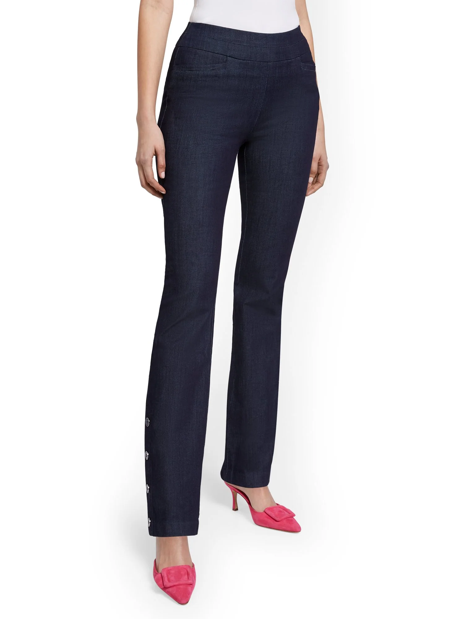 Petite Whitney High-Waisted Pull-On Barely Bootcut Pant - Navy - Image 6