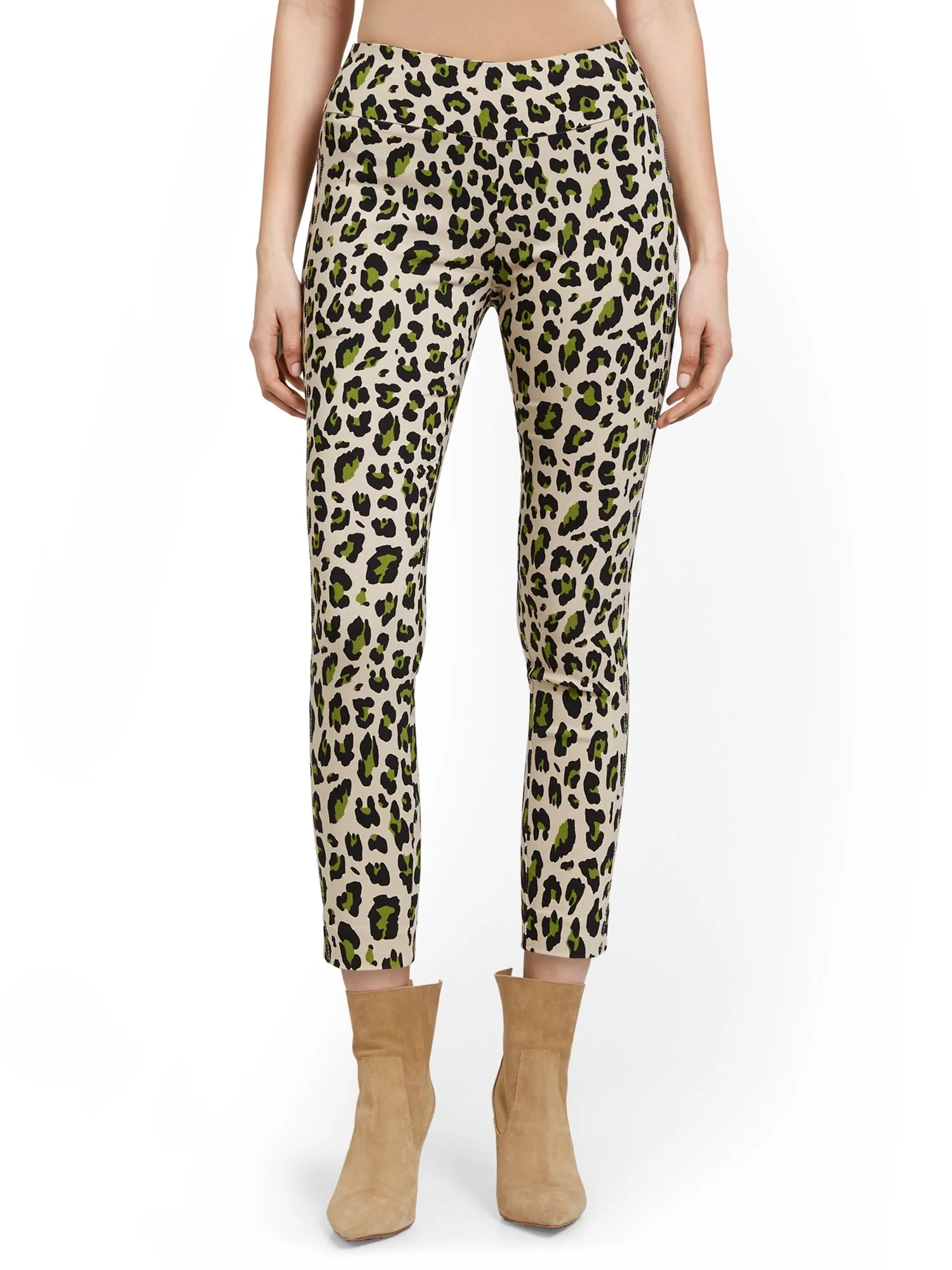 Petite Whitney High-Waisted Pull-On Slim-Leg Ankle Pant - Animal Print - Image 10