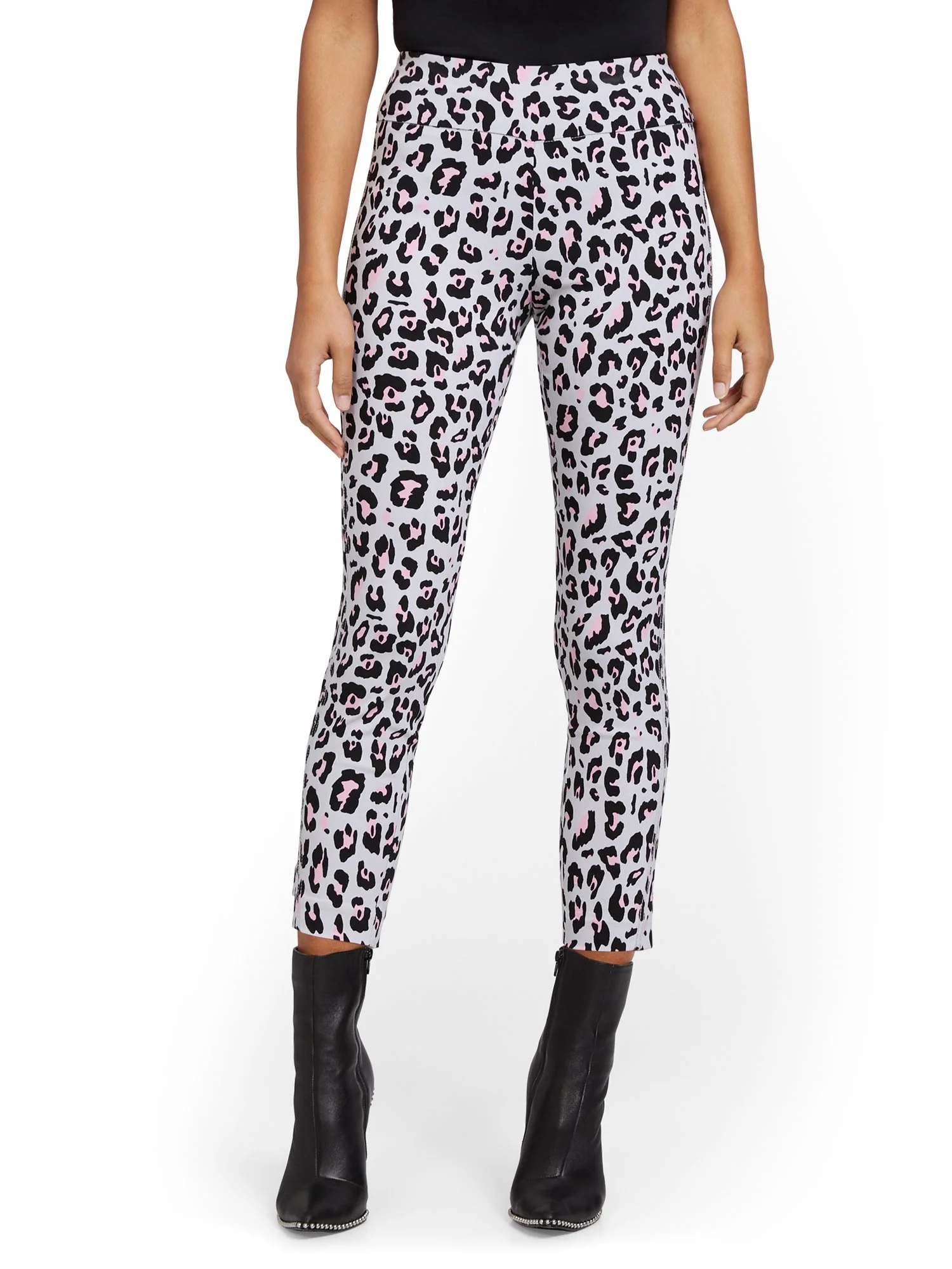 Petite Whitney High-Waisted Pull-On Slim-Leg Ankle Pant - Animal Print - Image 5