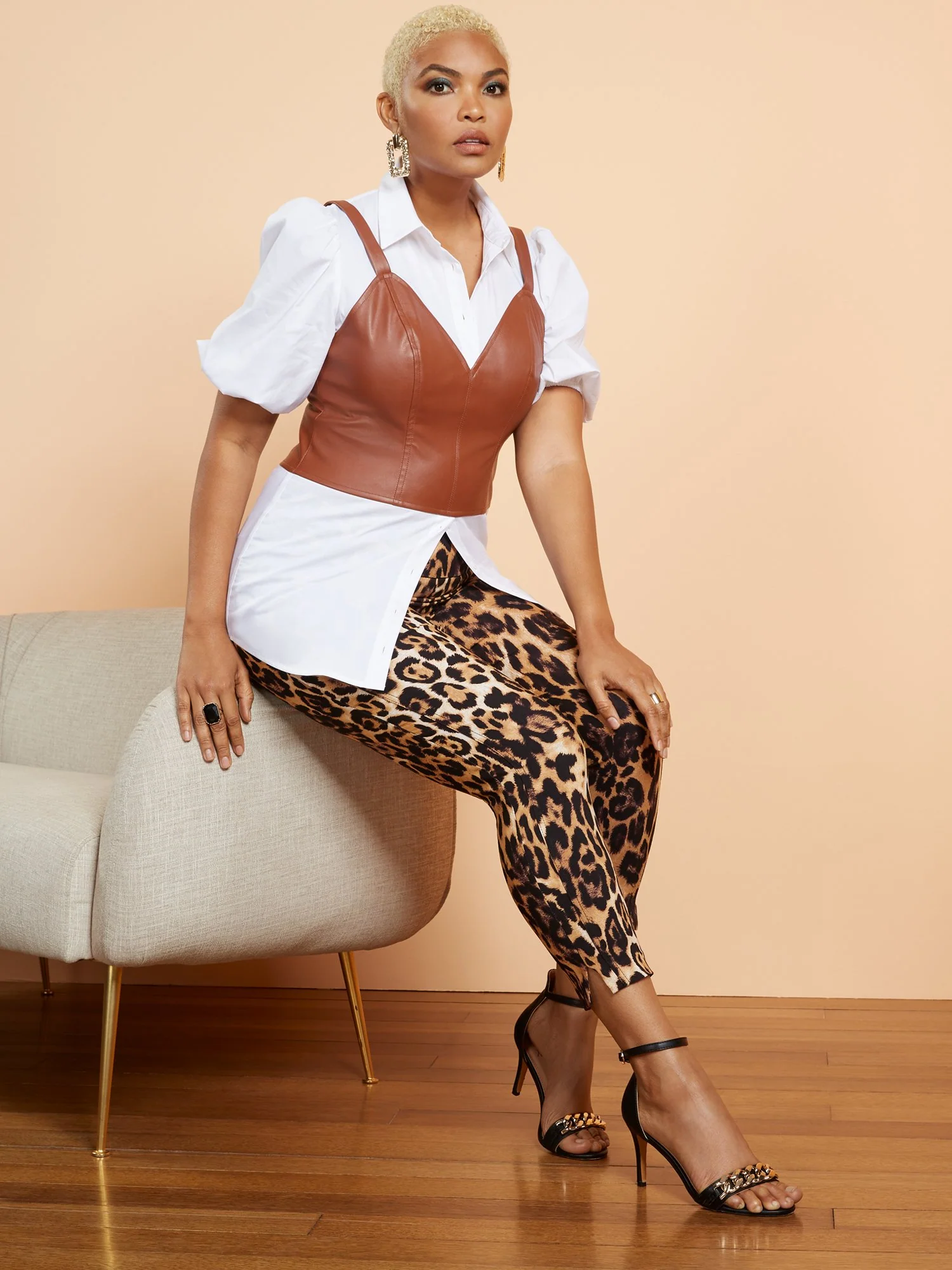 Petite Whitney High-Waisted Pull-On Slim-Leg Ankle Pant- Leopard-Print - Image 2