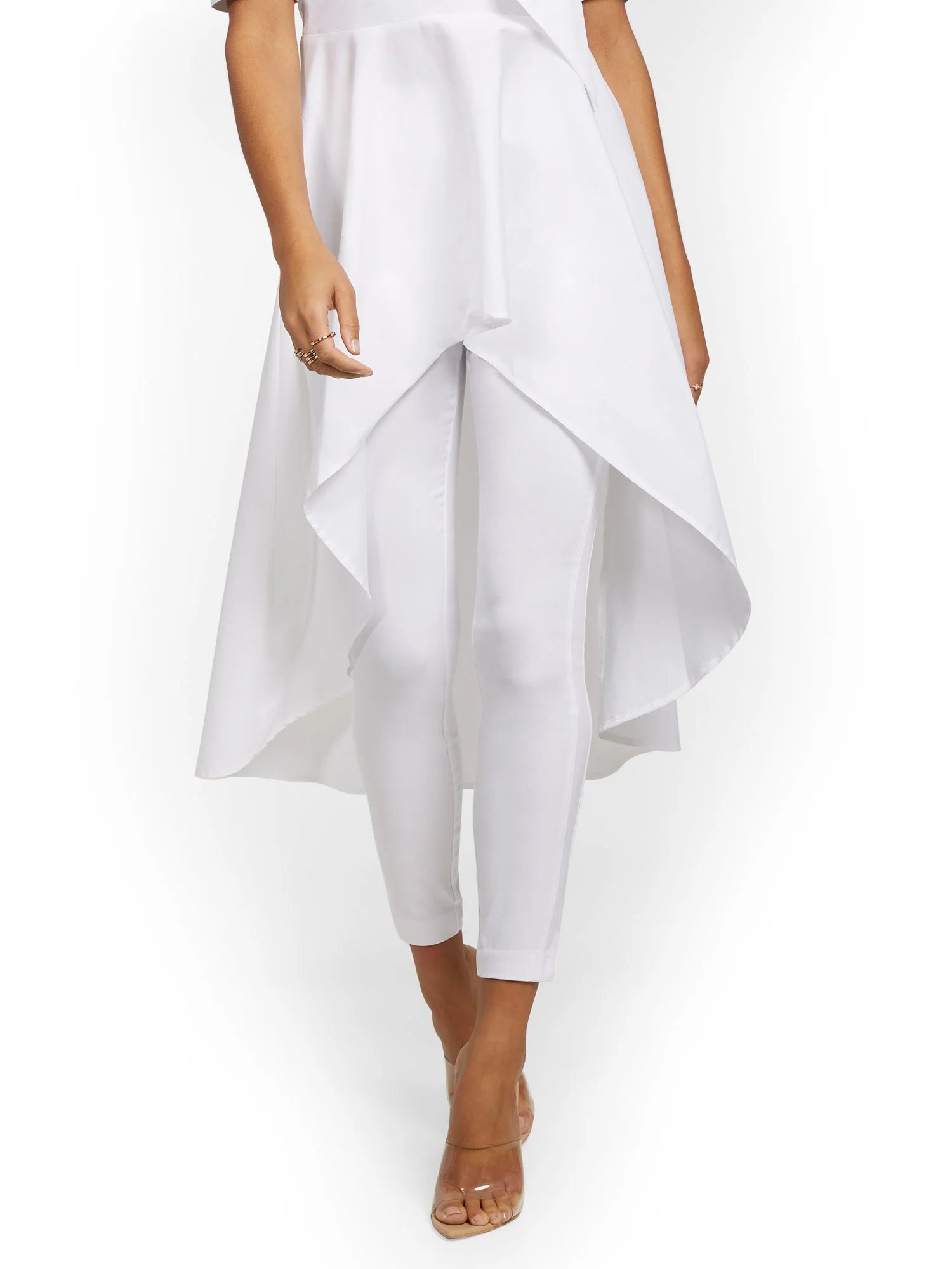 Petite Whitney High-Waisted Pull-On Slim-Leg Ankle Pant - White - Image 2