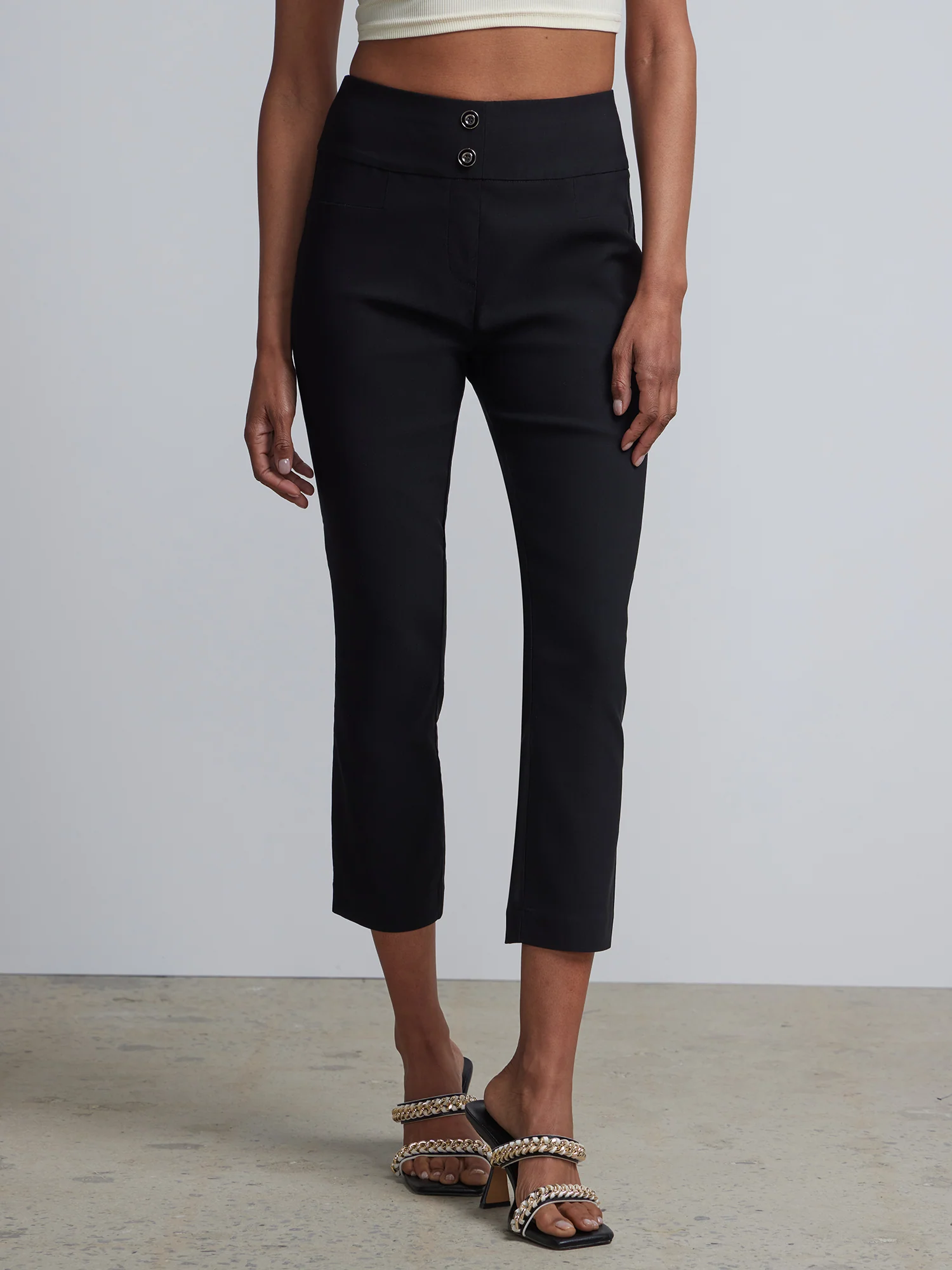 Petite Whitney High-Waisted Pull-On Slim-Leg Capri Pant