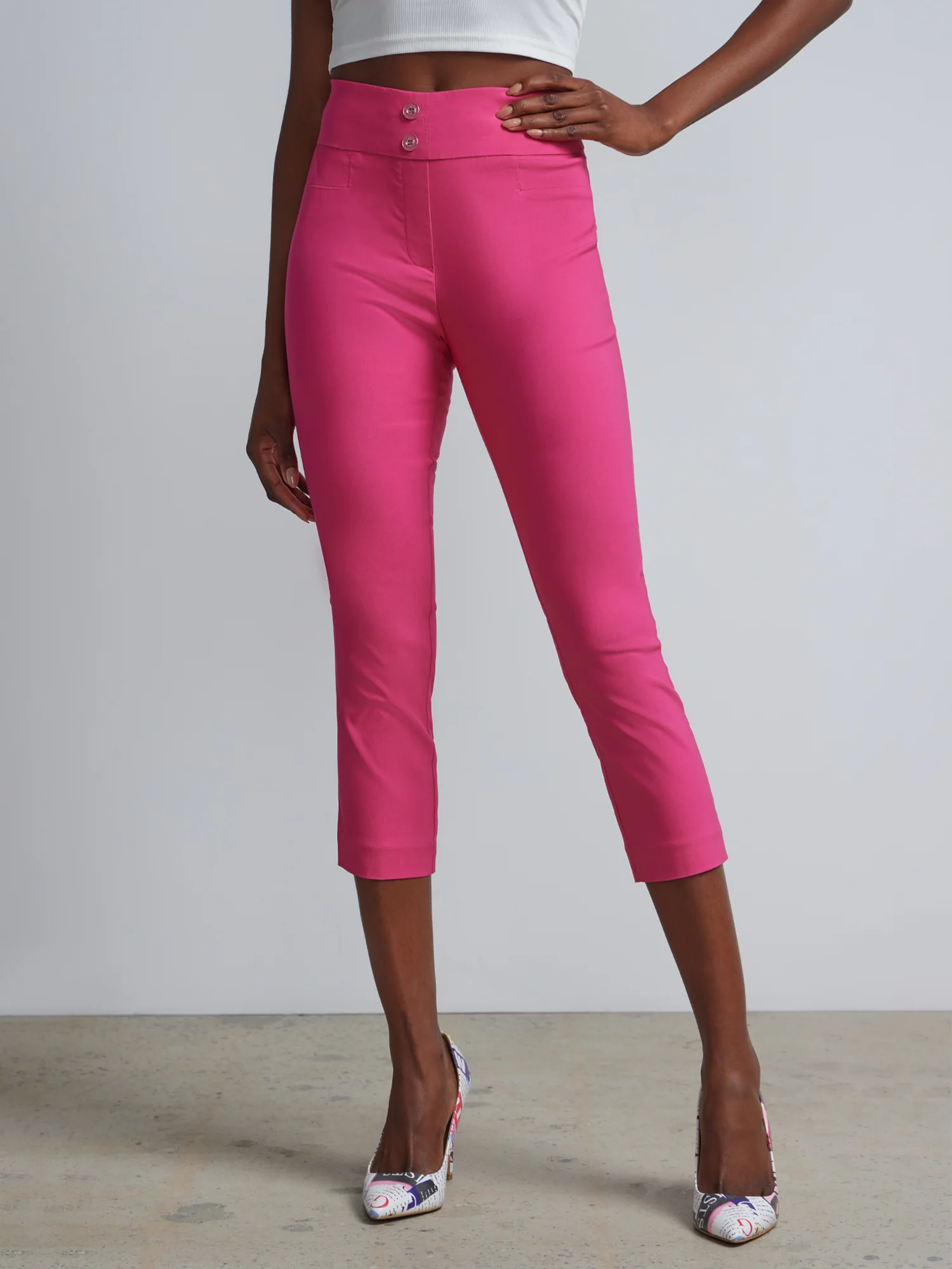 Petite Whitney High-Waisted Pull-On Slim-Leg Capri Pant - Image 18