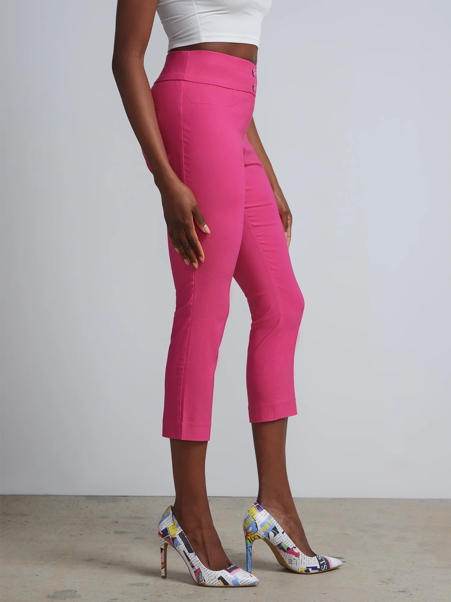 Petite Whitney High-Waisted Pull-On Slim-Leg Capri Pant - Image 19