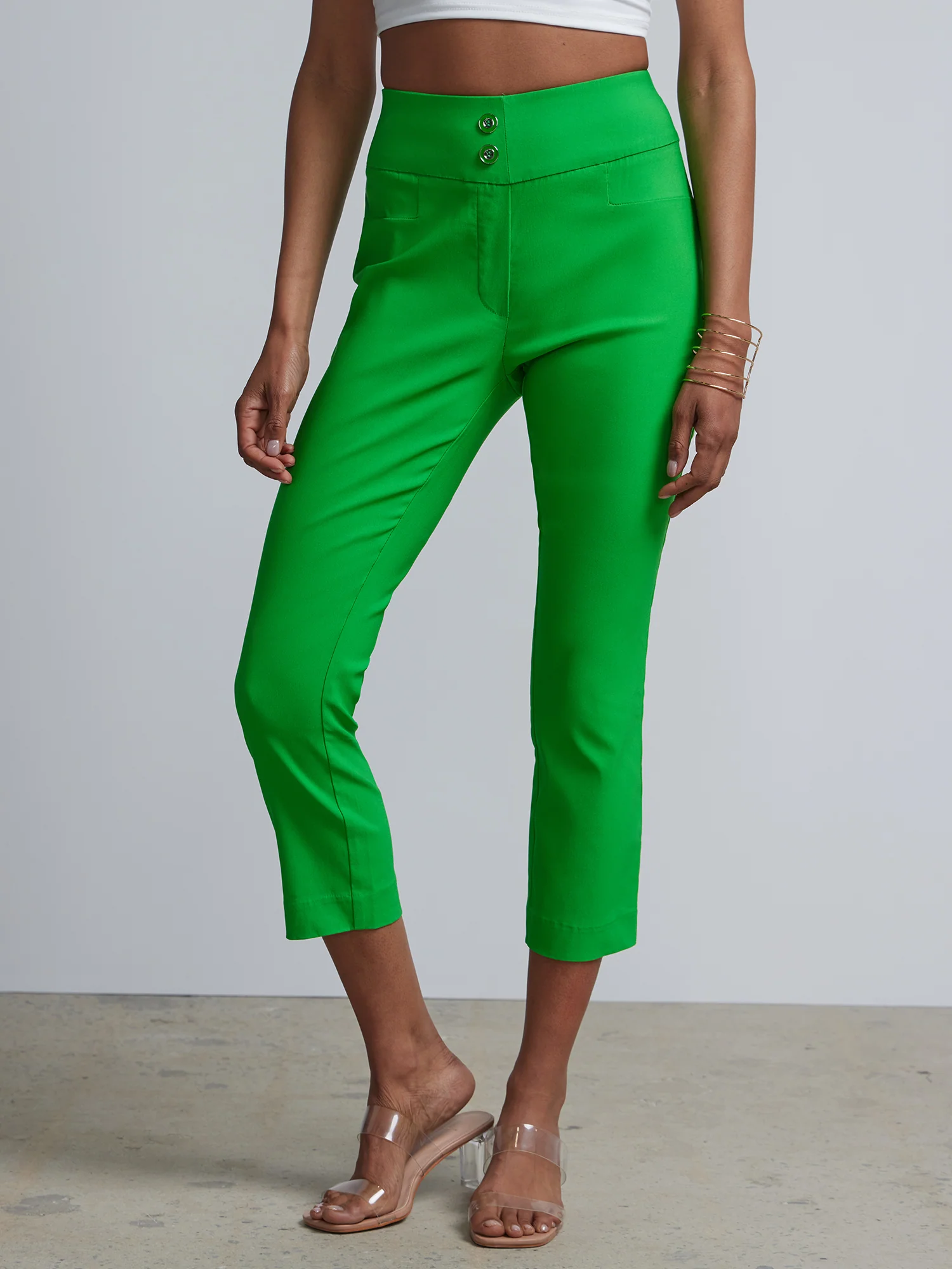 Petite Whitney High-Waisted Pull-On Slim-Leg Capri Pant - Image 5