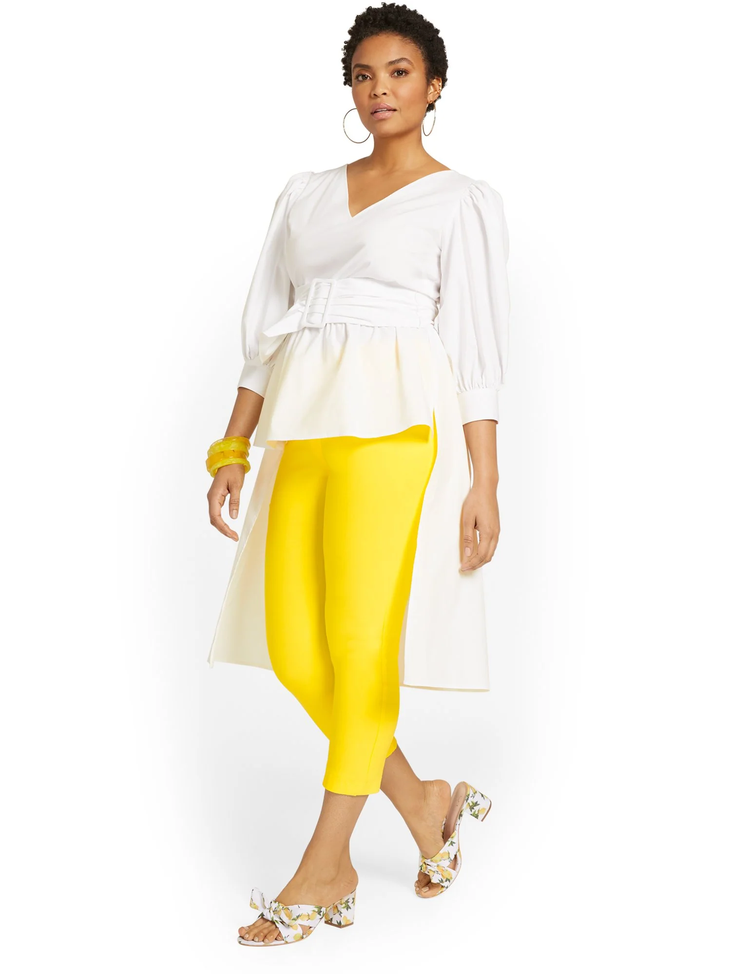 Petite Whitney High-Waisted Pull-On Slim-Leg Capri Pant - Image 3