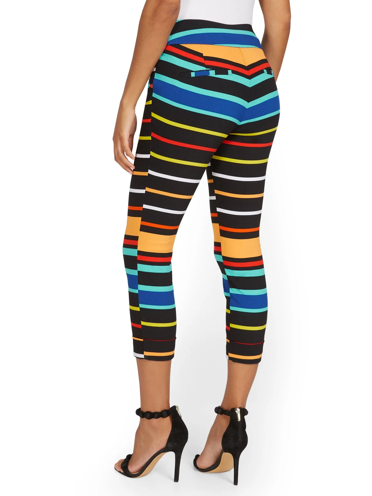 Petite Whitney High-Waisted Pull-On Slim-Leg Capri Pant - Bold Stripe - Image 3