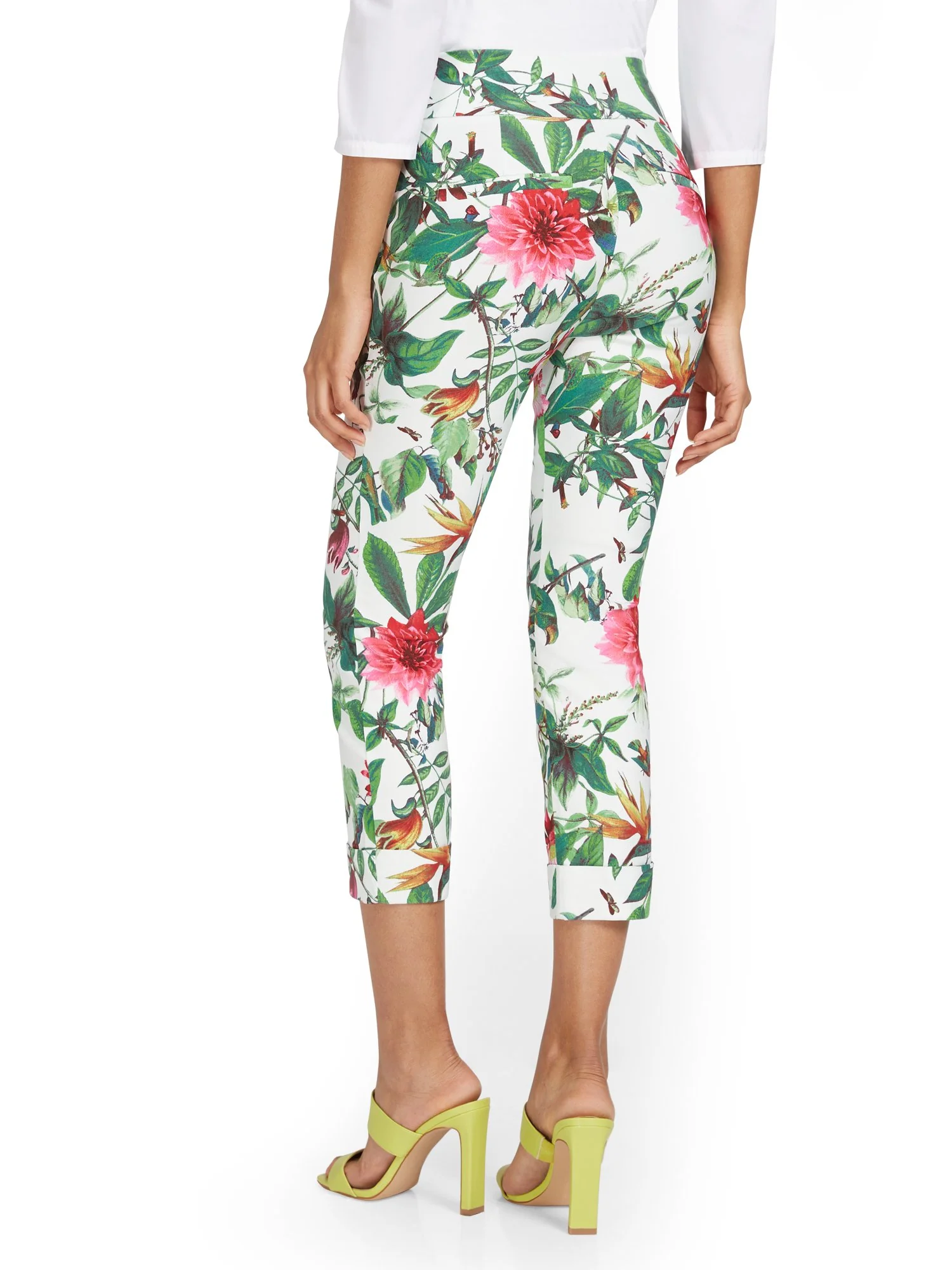 Petite Whitney High-Waisted Pull-On Slim-Leg Capri Pant - Botanical - Image 3