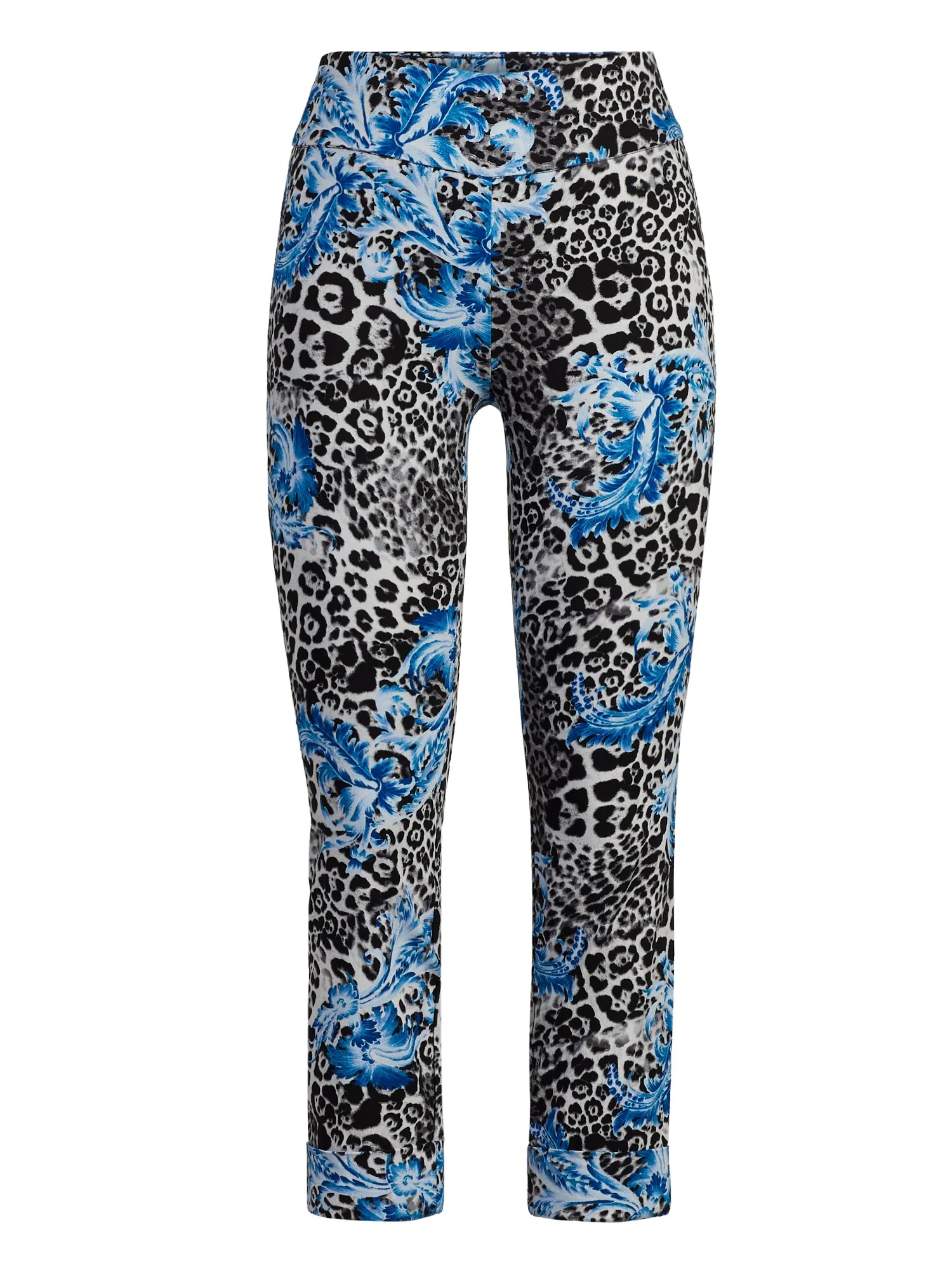 Petite Whitney High-Waisted Pull-On Slim-Leg Capri Pant - Scroll Print - Image 5