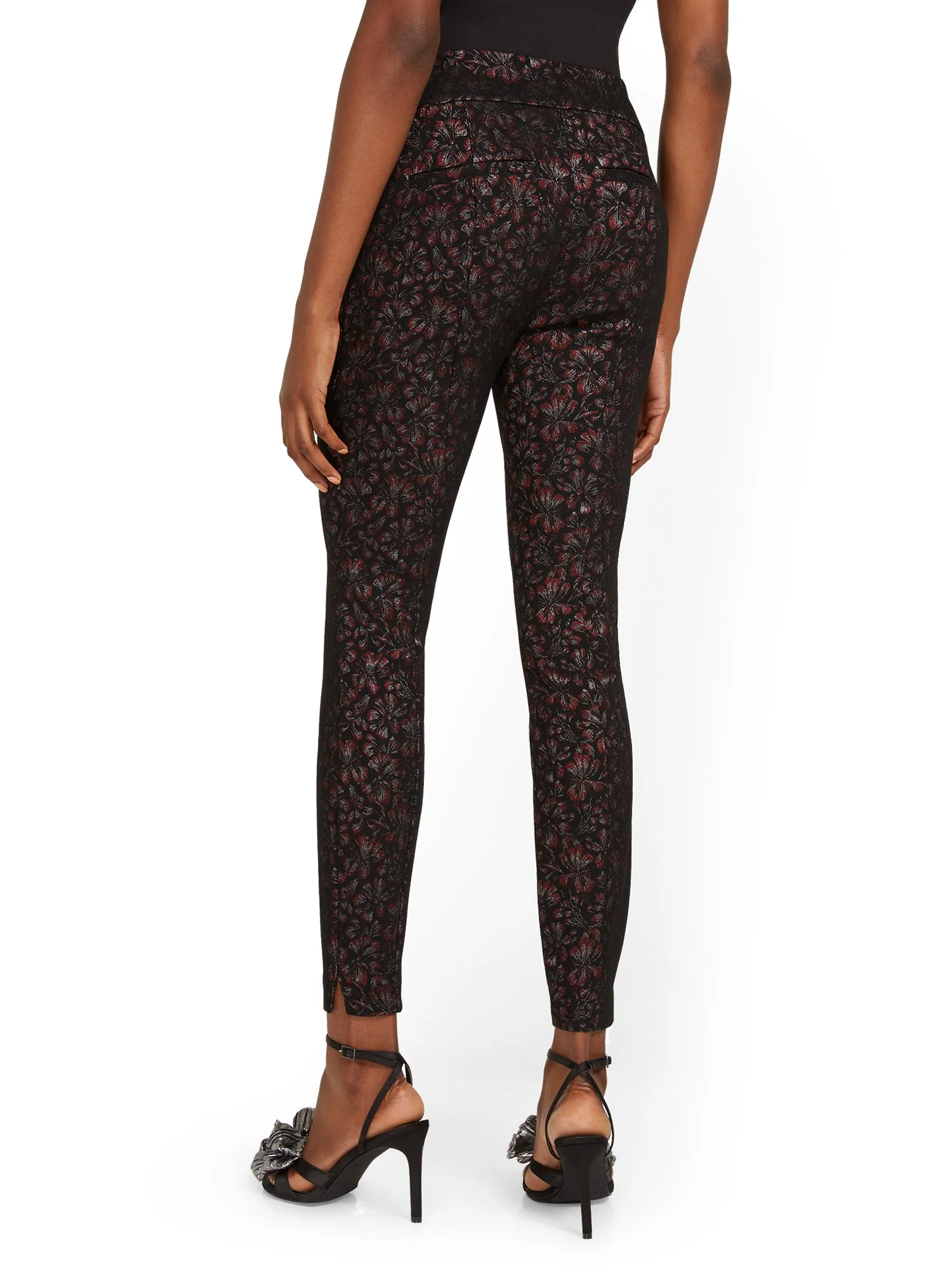 Petite Whitney High-Waisted Pull-On Slim-Leg Pant - Floral-Print - Image 3