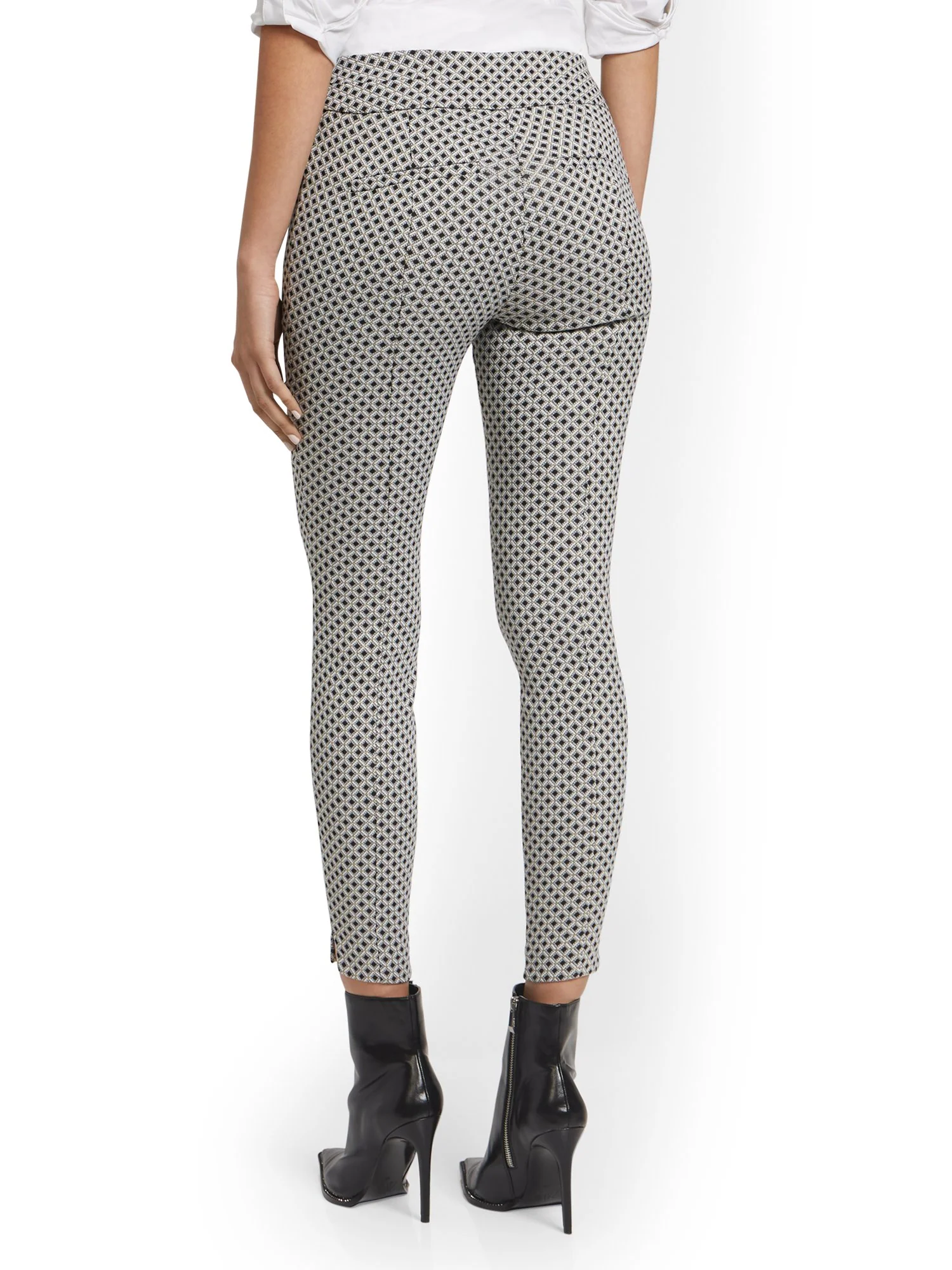 Petite Whitney High-Waisted Pull-On Slim-Leg Pant - Grid - Image 3