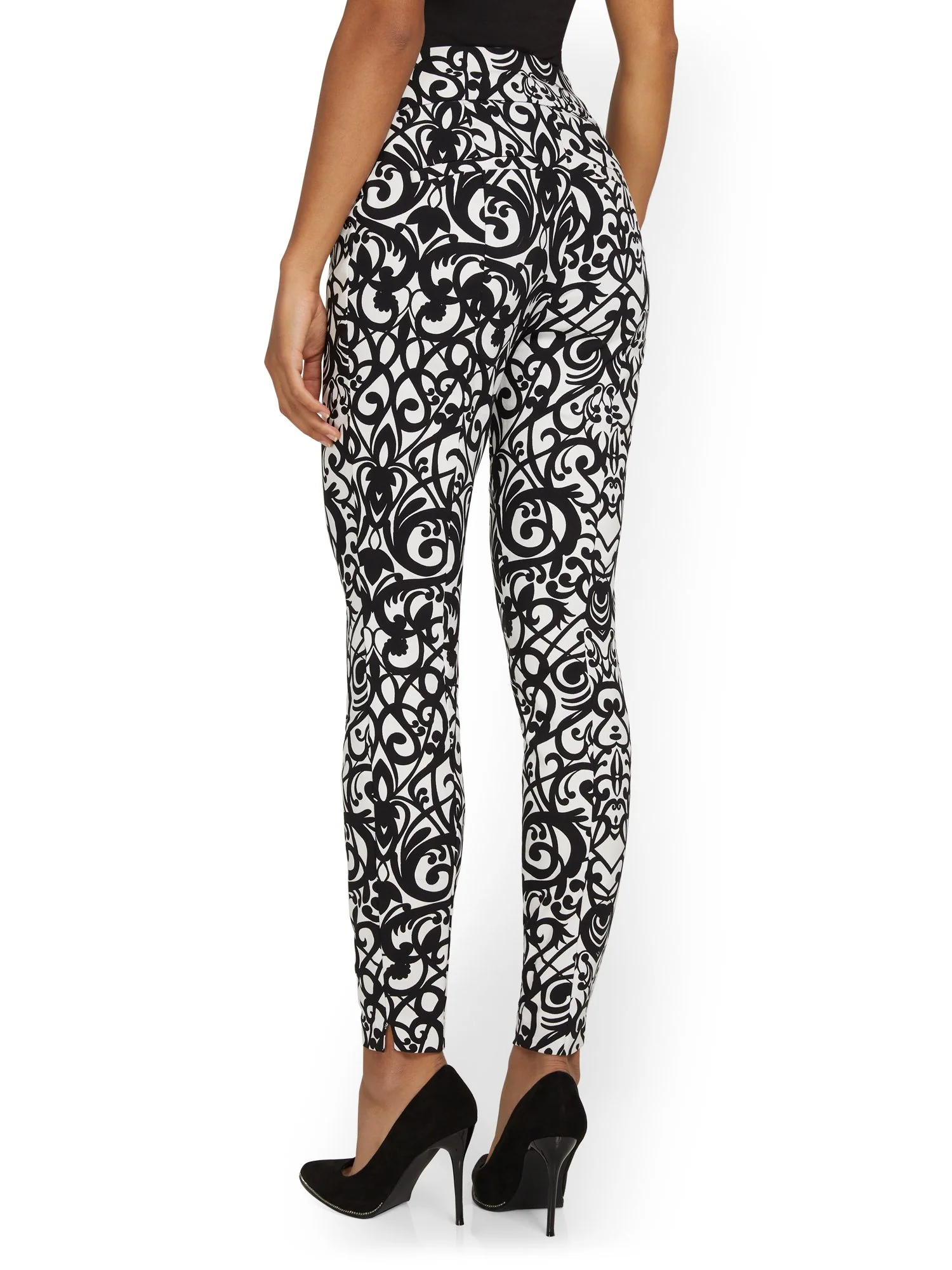 Petite Whitney High-Waisted Pull-On Slim-Leg Pant - Jacquard - Image 3