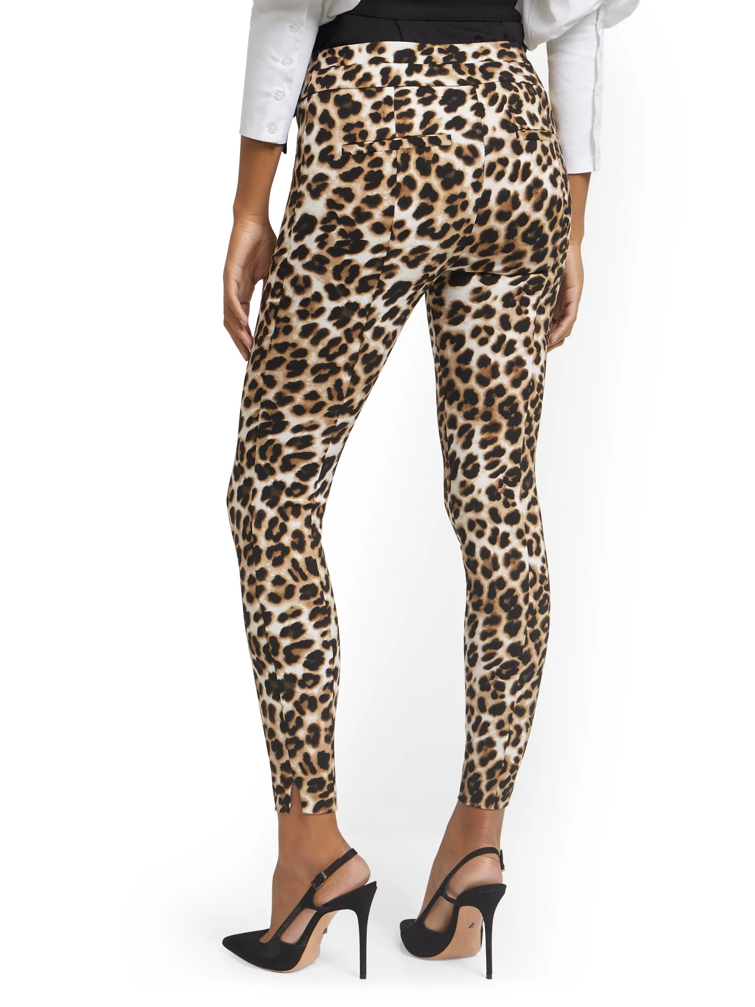 Petite Whitney High-Waisted Pull-On Slim-Leg Pant - Leopard - Image 2