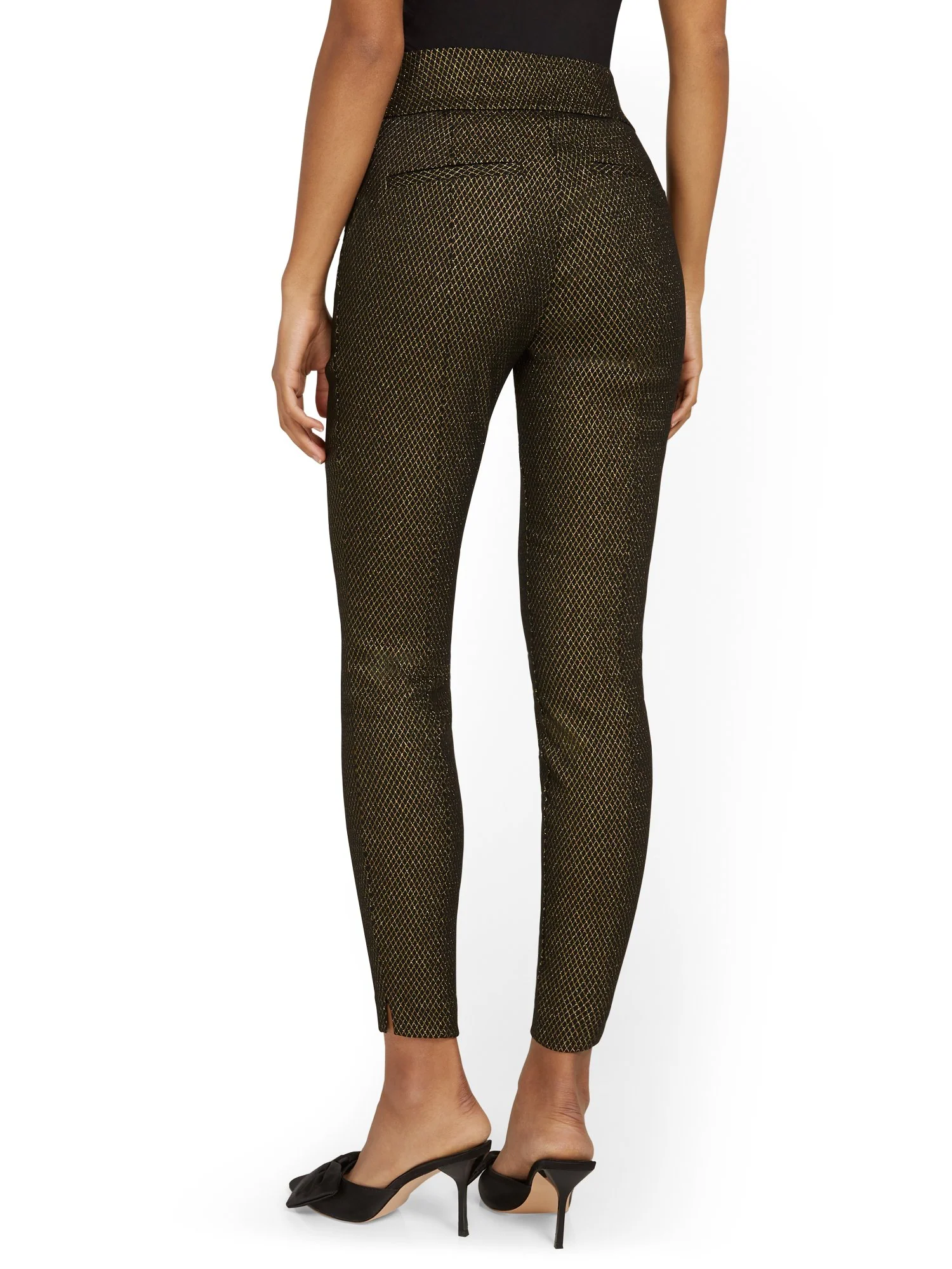 Petite Whitney High-Waisted Pull-On Slim-Leg Pant - Metallic - Image 3