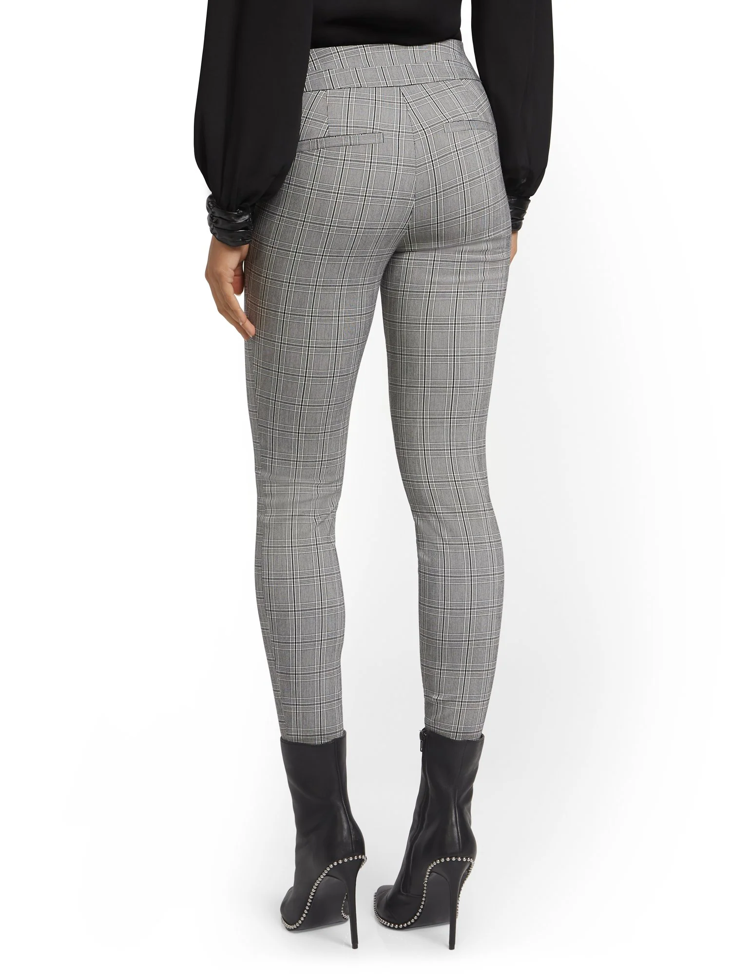 Petite Whitney High-Waisted Pull-On Slim-Leg Pant - Plaid - Image 3