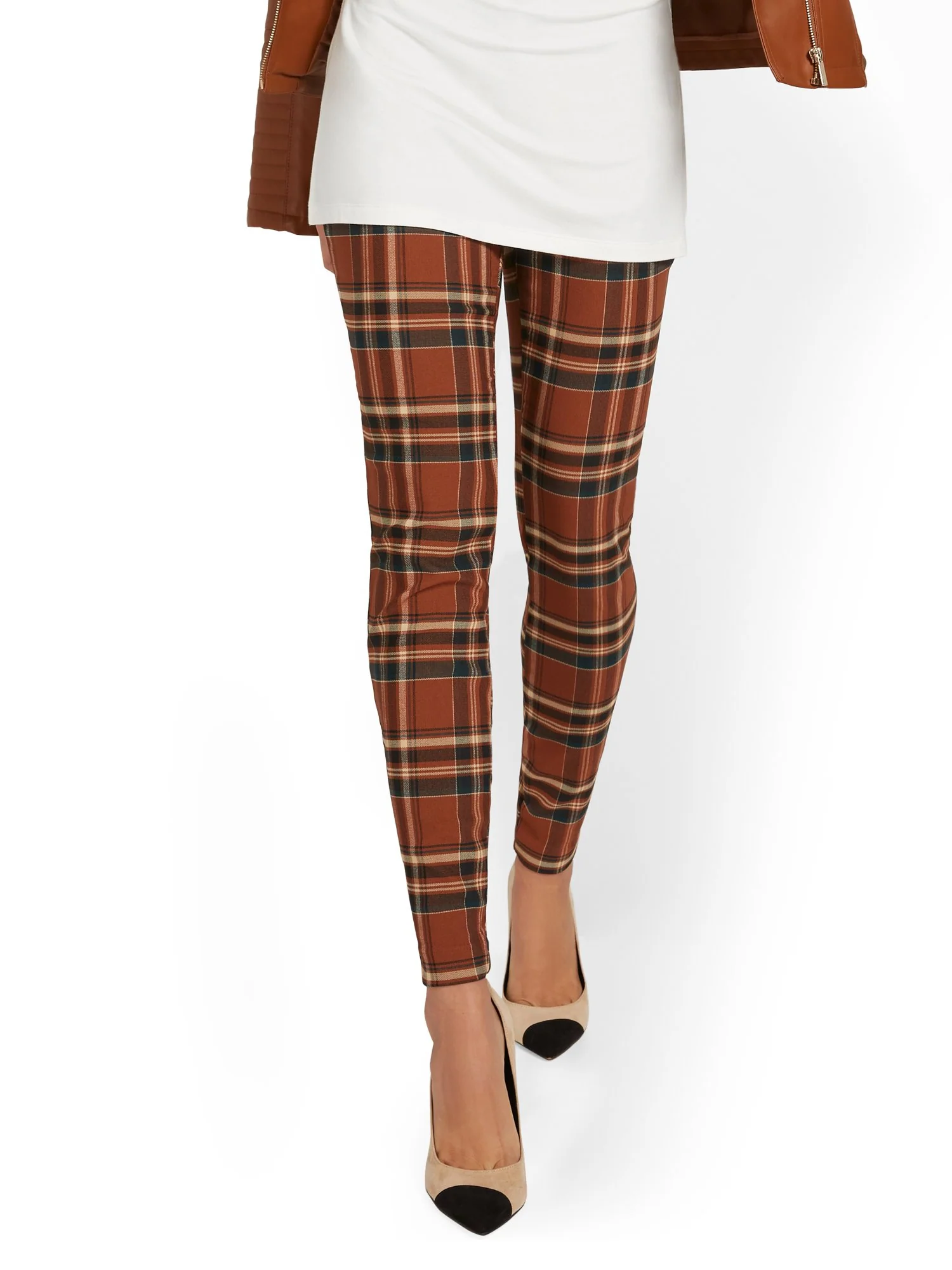 Petite Whitney High-Waisted Pull-On Slim-Leg Pant - Plaid - Image 2