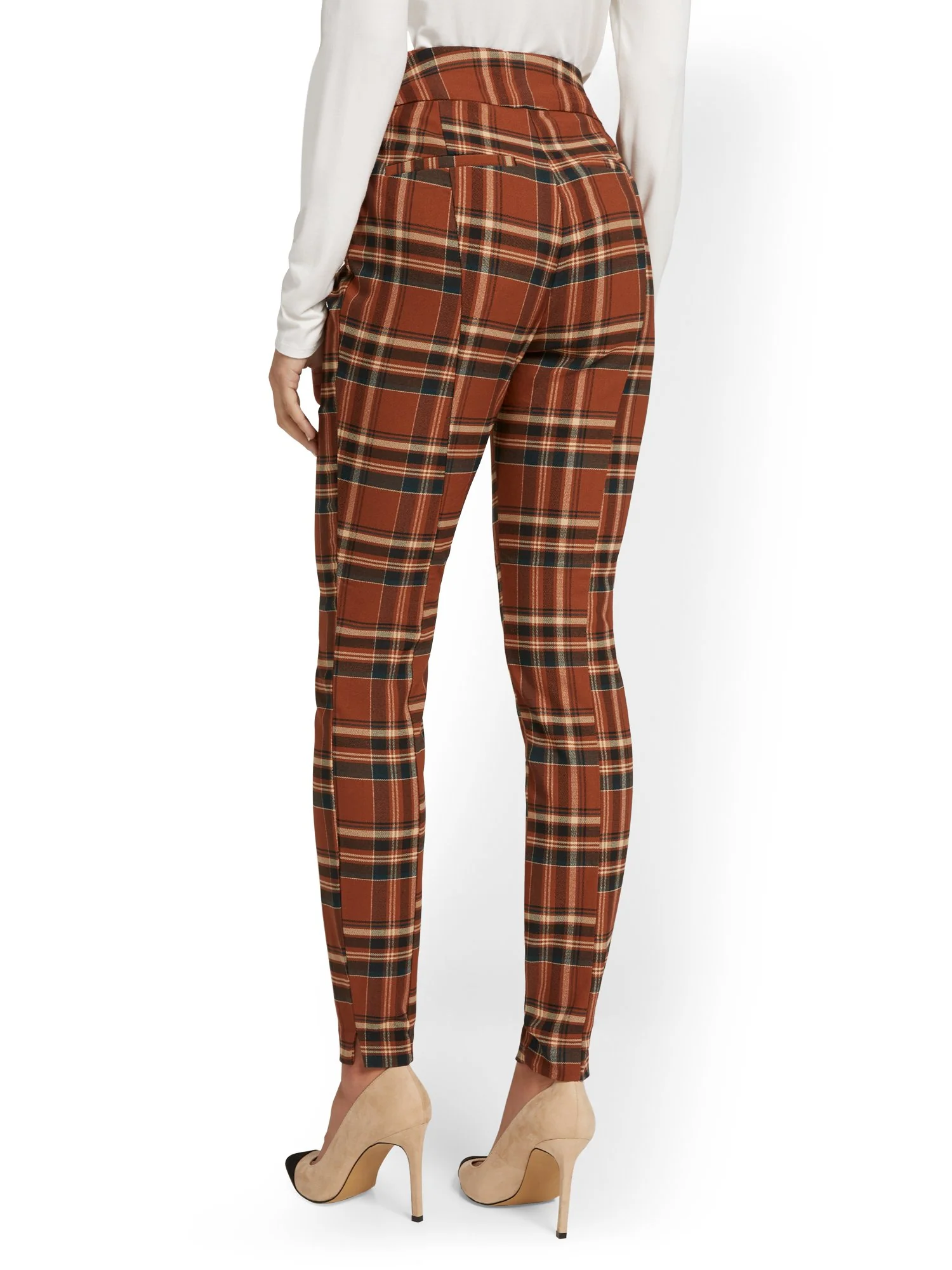 Petite Whitney High-Waisted Pull-On Slim-Leg Pant - Plaid - Image 3