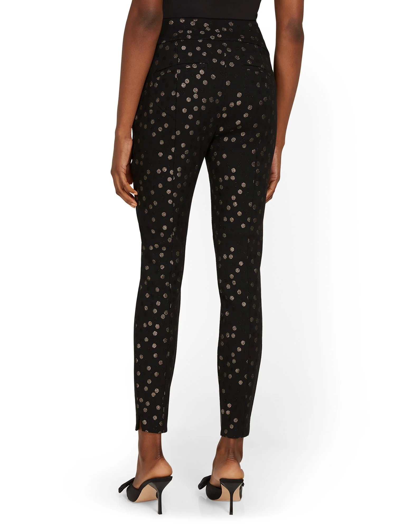 Petite Whitney High-Waisted Pull-On Slim-Leg Pant - Polka Dot - Image 3