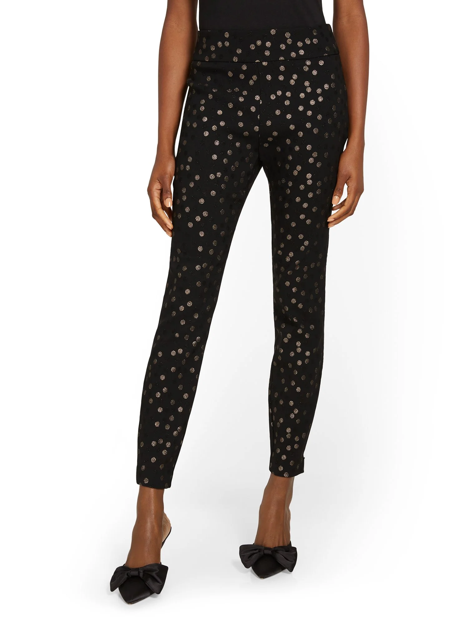 Petite Whitney High-Waisted Pull-On Slim-Leg Pant - Polka Dot - Image 5