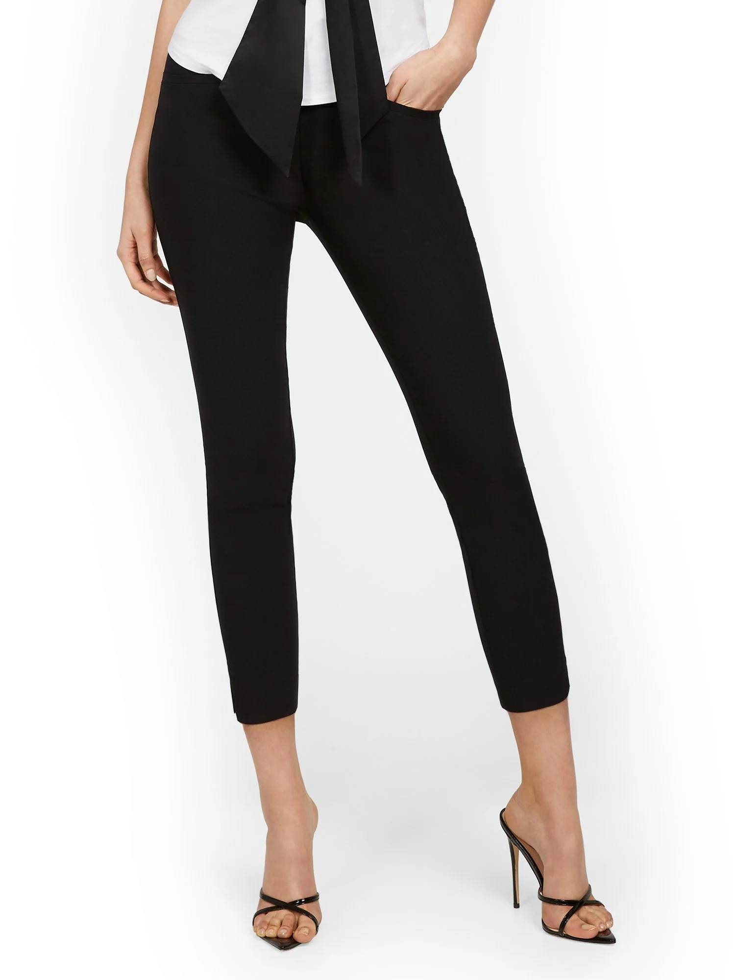 Petite Whitney High-Waisted Tummy Control Pull-On Slim-Leg Capri Pant